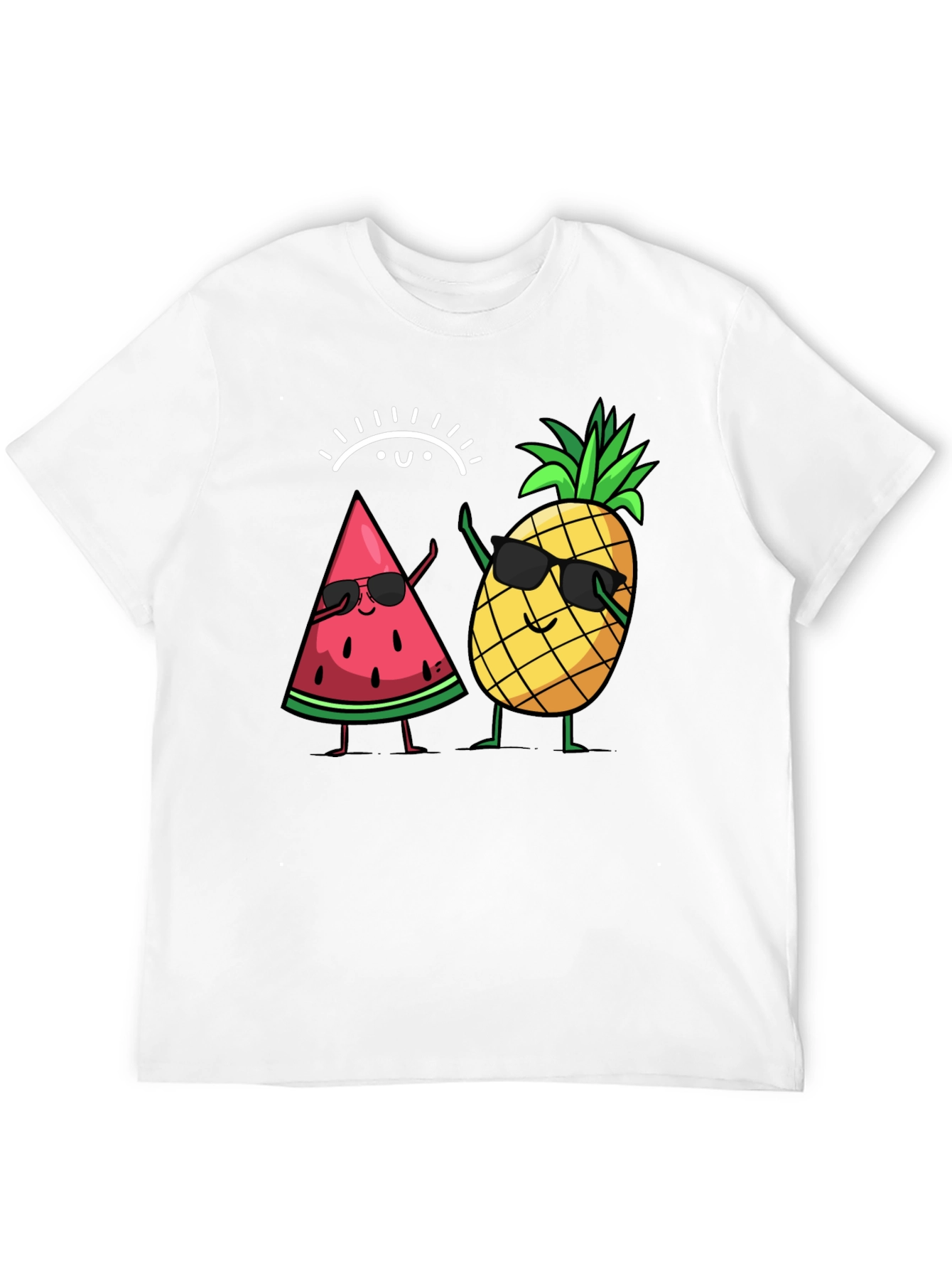 Cool Watermelon & Pineapple Graphic T-Shirt