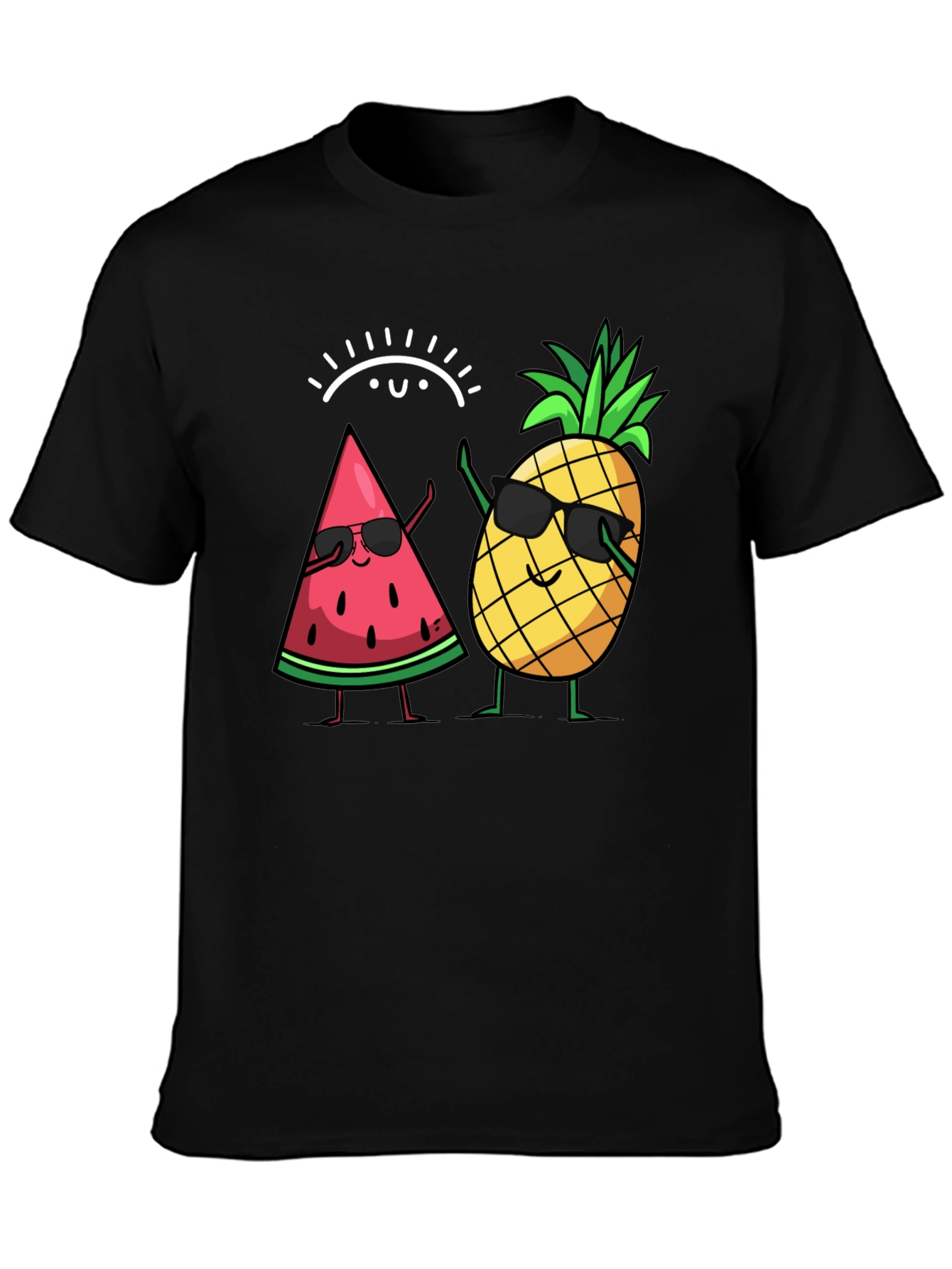 Cool Watermelon & Pineapple Graphic T-Shirt