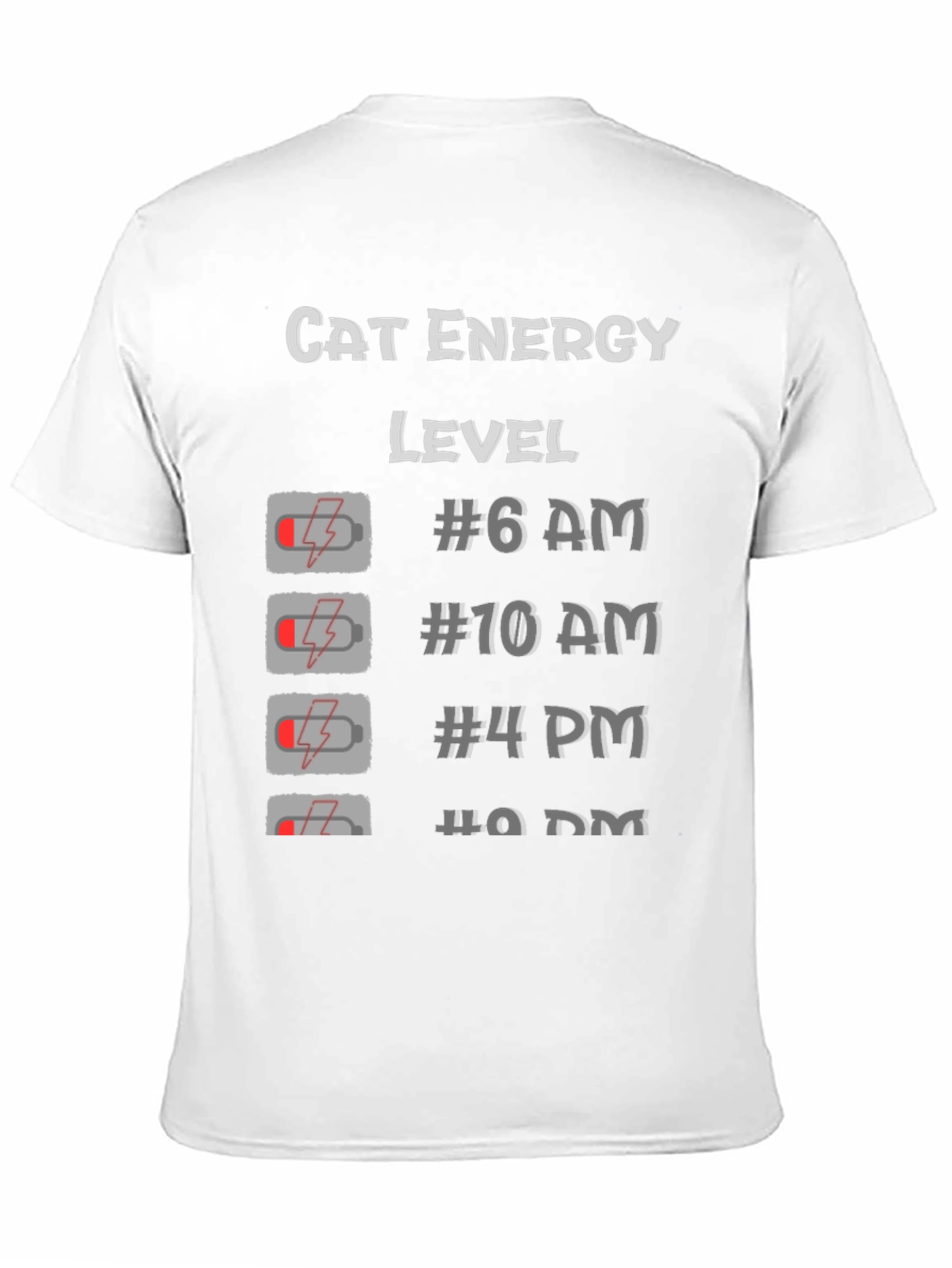 Cat Energy Level Black T-Shirt