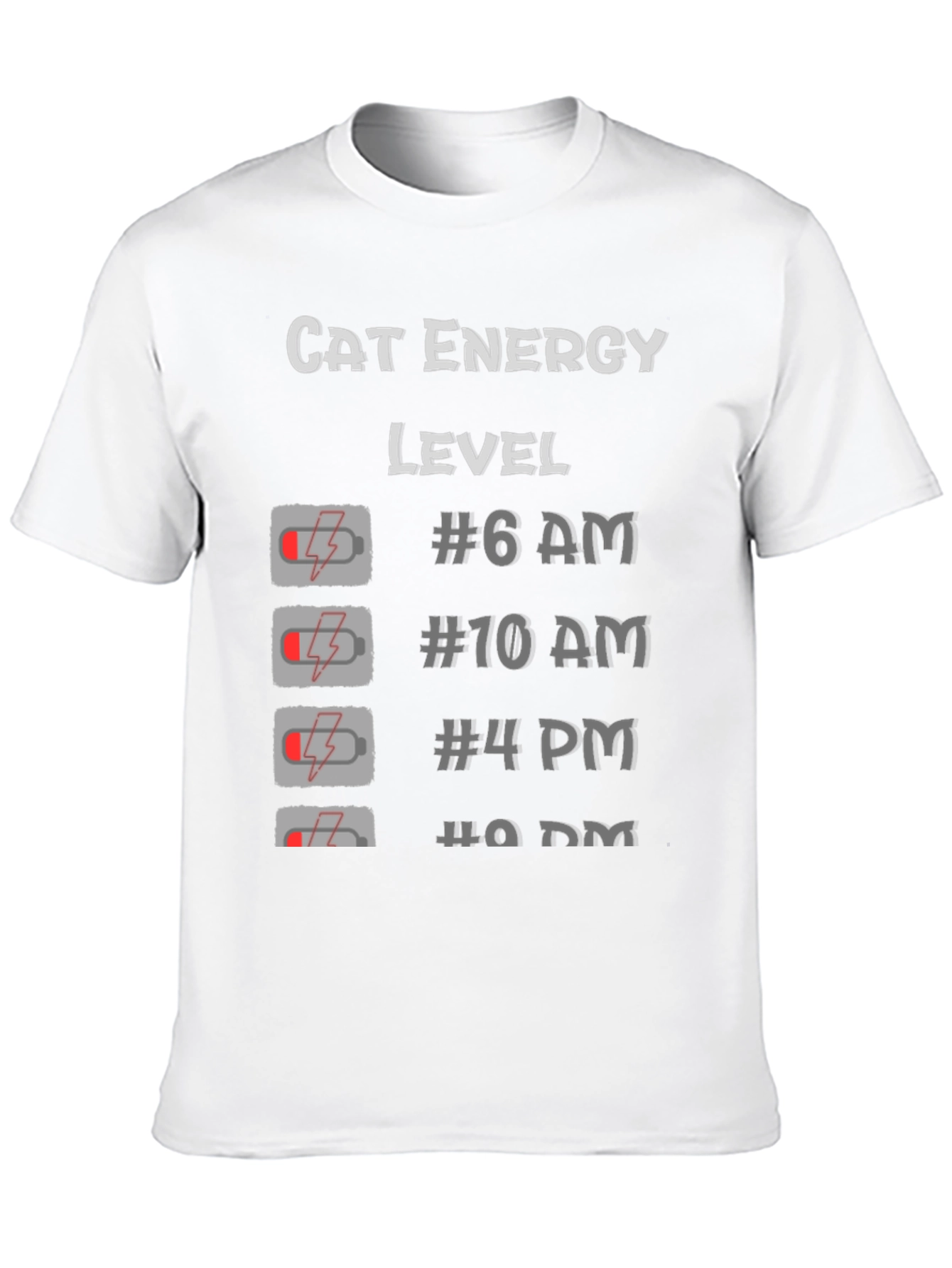 Cat Energy Level Black T-Shirt