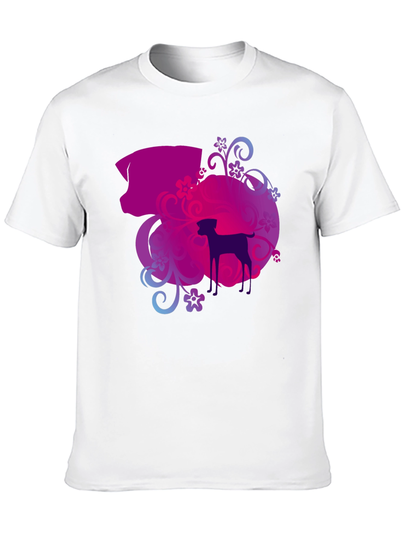 Dog Lovers Artistic Silhouette T-Shirt