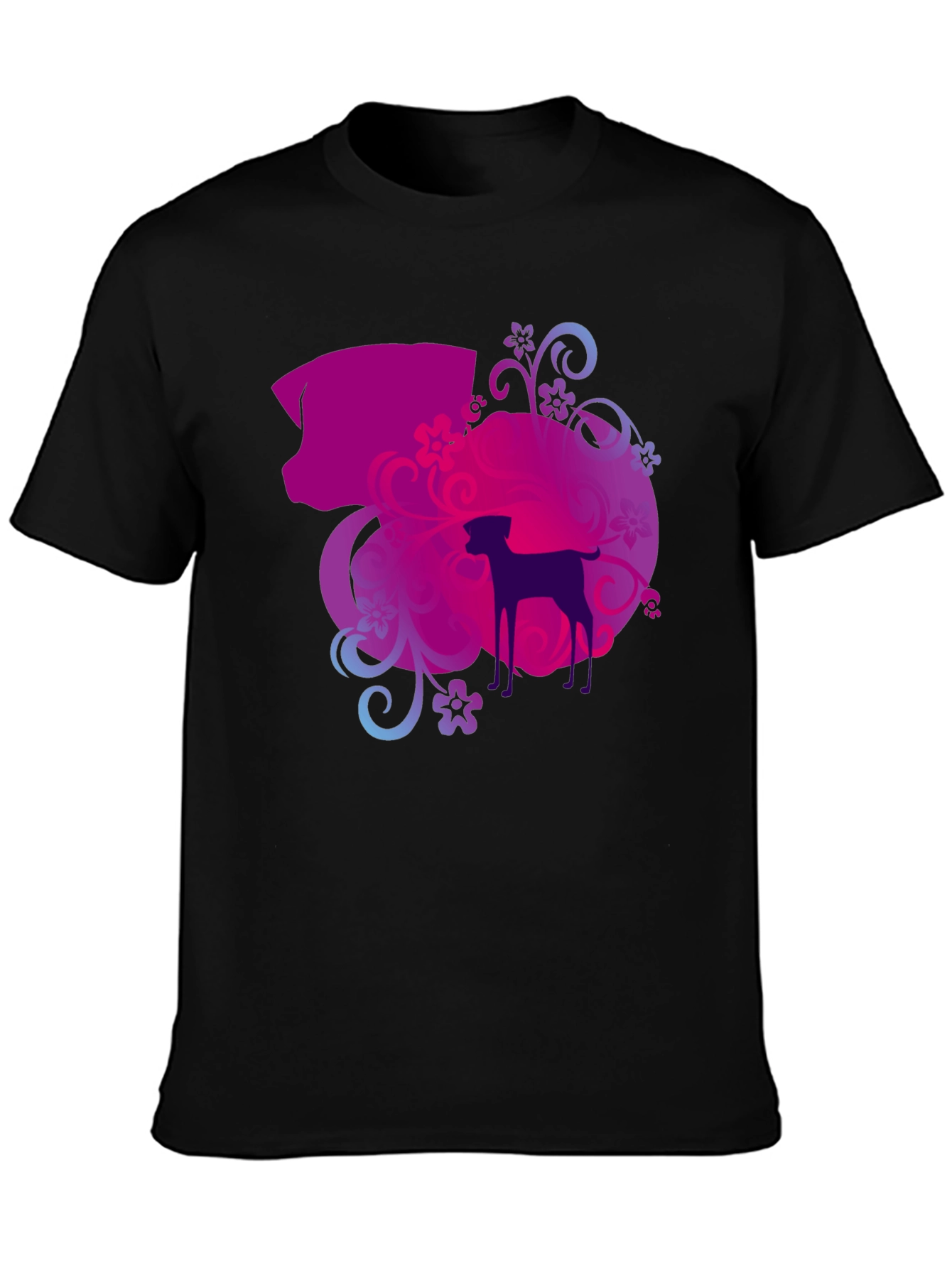Dog Lovers Artistic Silhouette T-Shirt