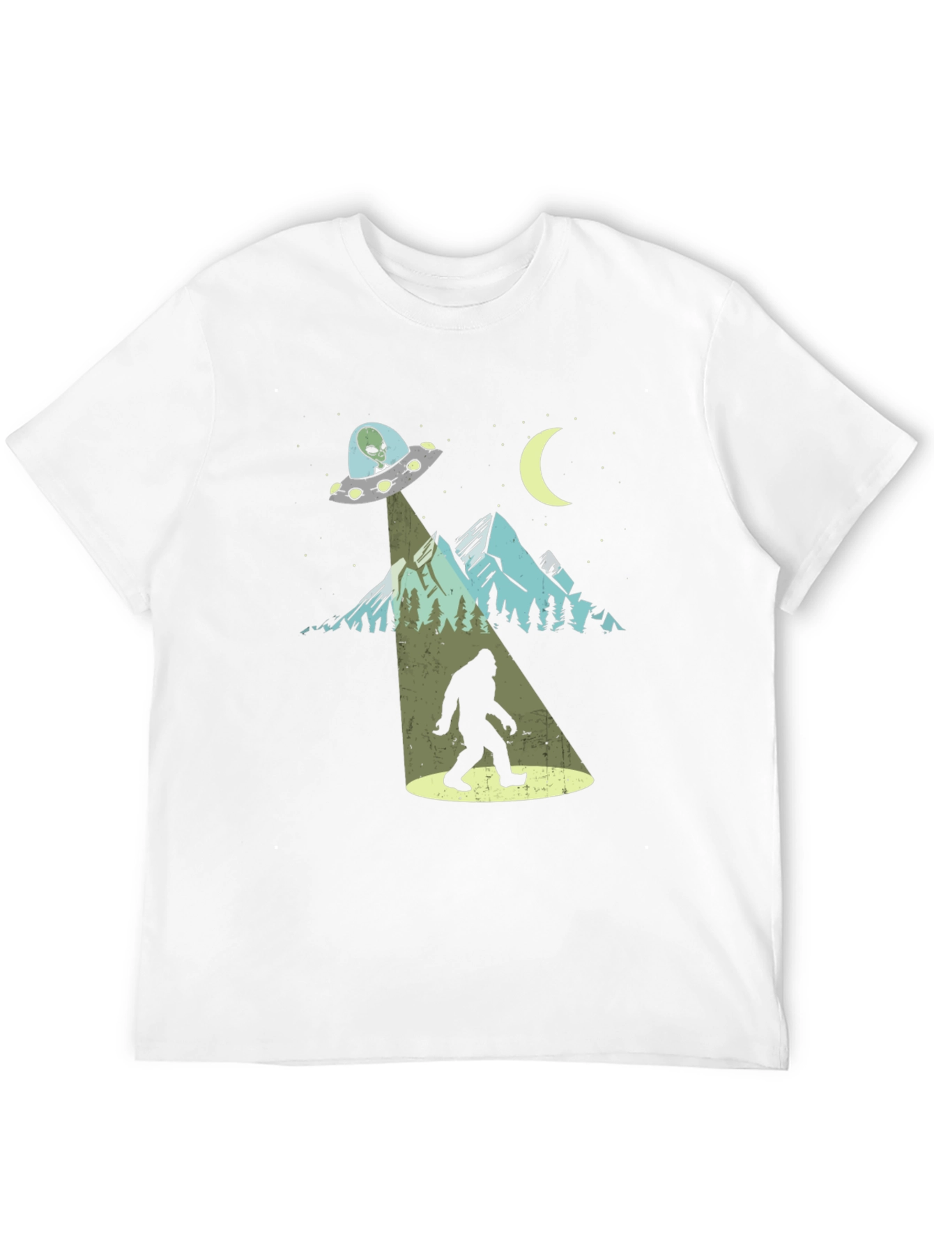 UFO Bigfoot T-Shirt - Sci-Fi Sasquatch Abduction Tee