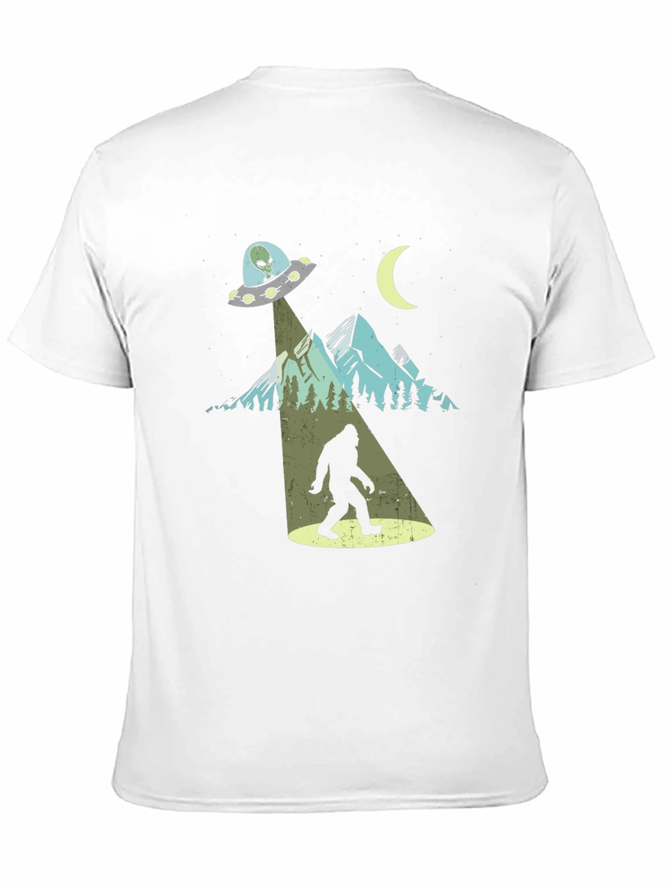 UFO Bigfoot T-Shirt - Sci-Fi Sasquatch Abduction Tee