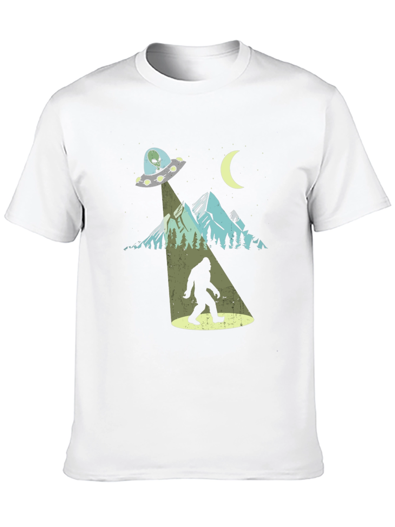 UFO Bigfoot T-Shirt - Sci-Fi Sasquatch Abduction Tee