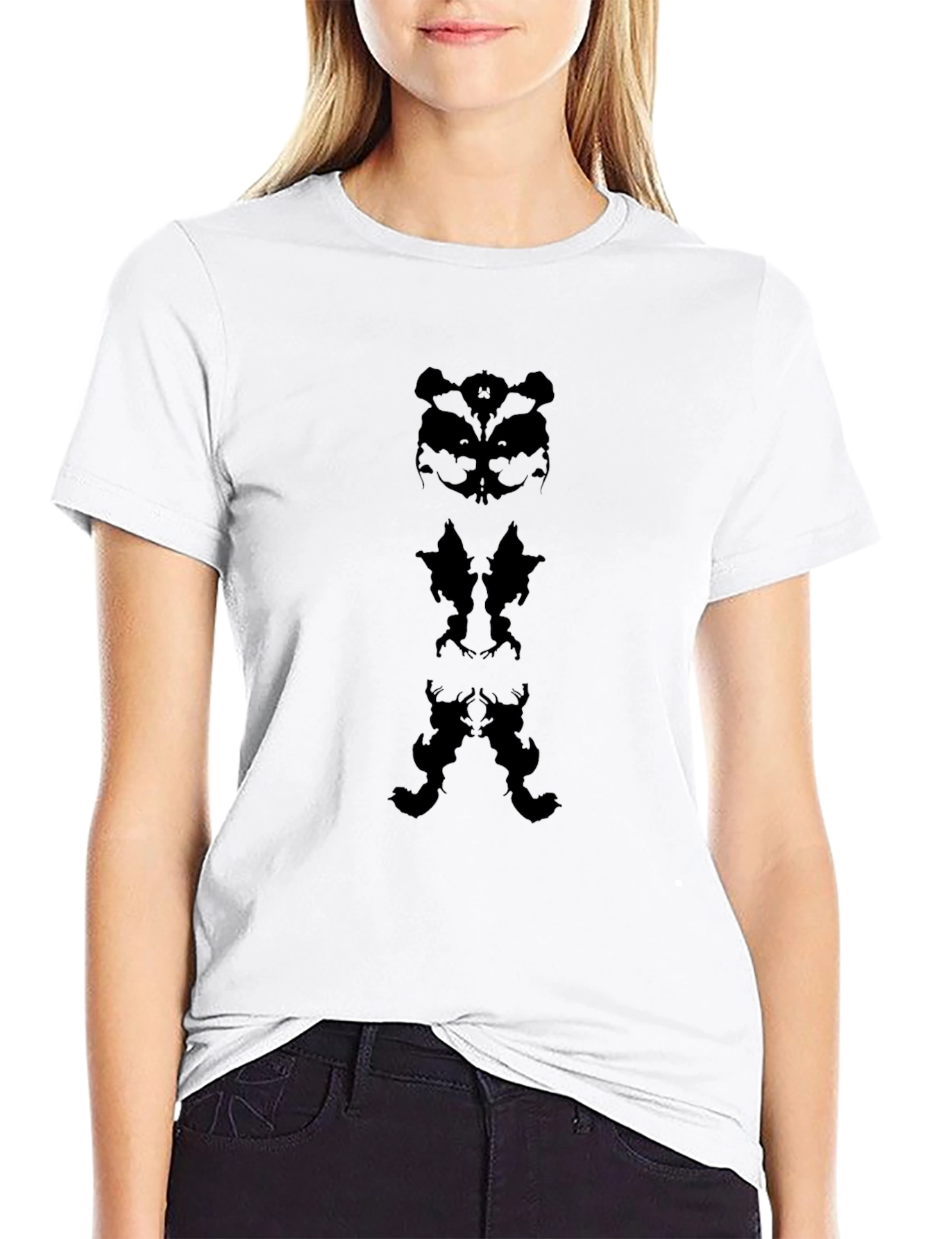 Abstract Rorschach Black T-Shirt