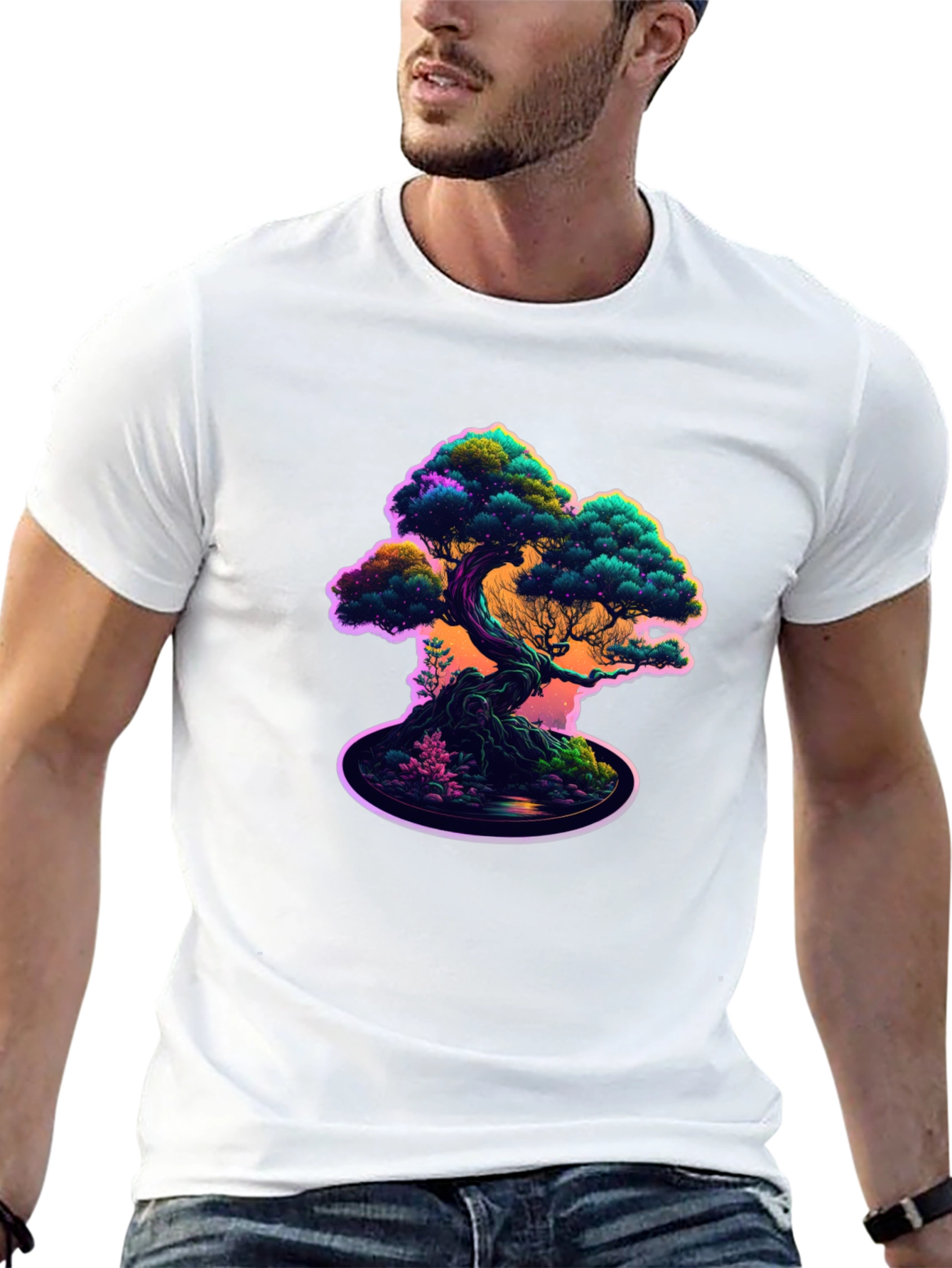 Bonsai Tree Graphic Tee - Cool Nature Design