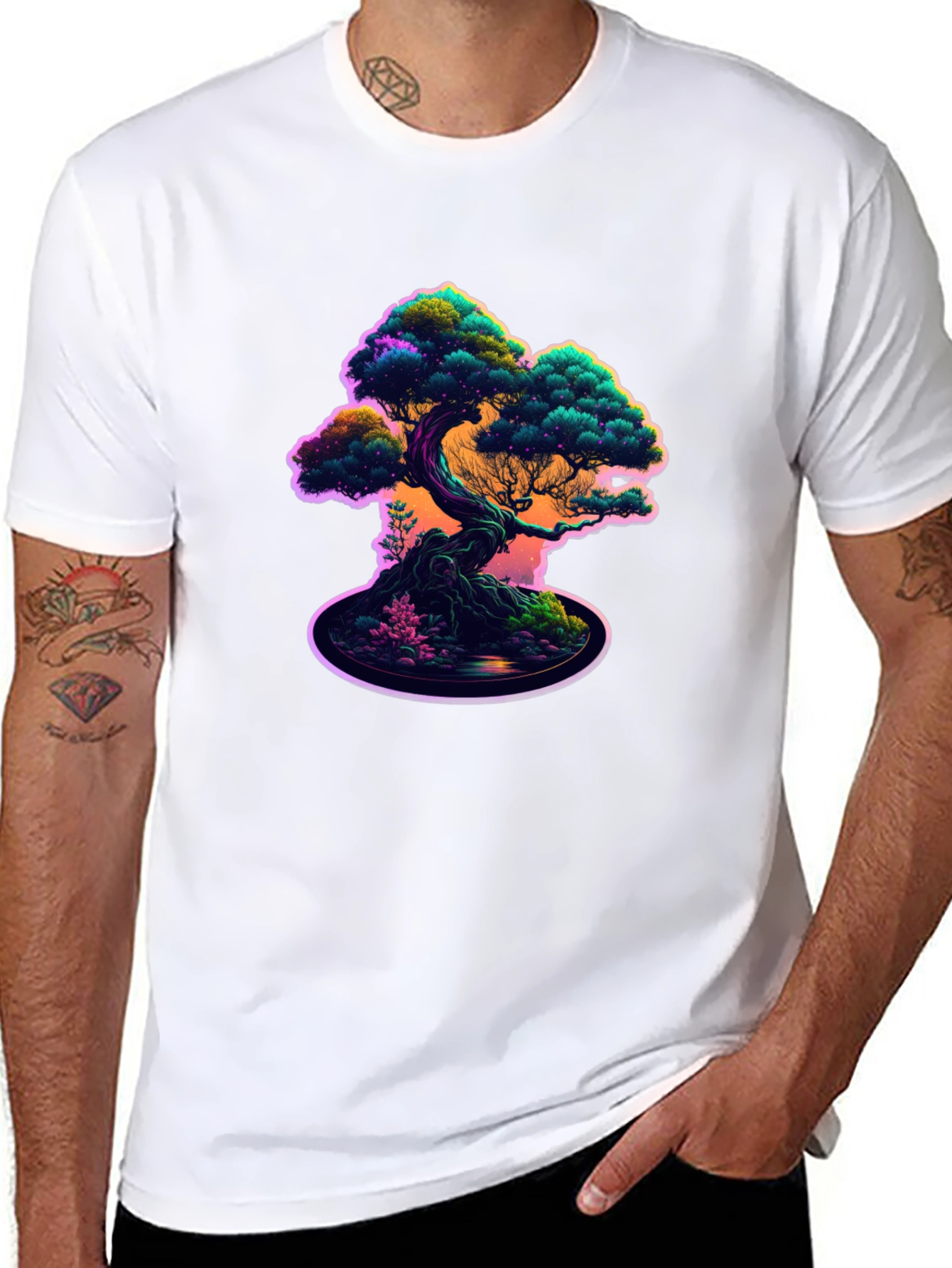 Bonsai Tree Graphic Tee - Cool Nature Design
