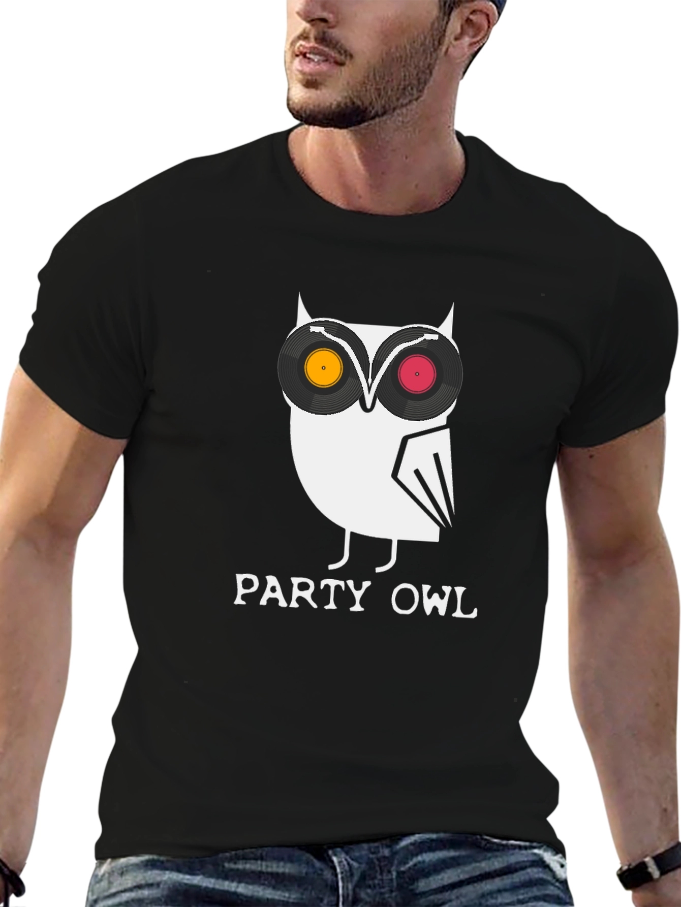 Party Owl Graphic Tee - Cool DJ Bird T-Shirt