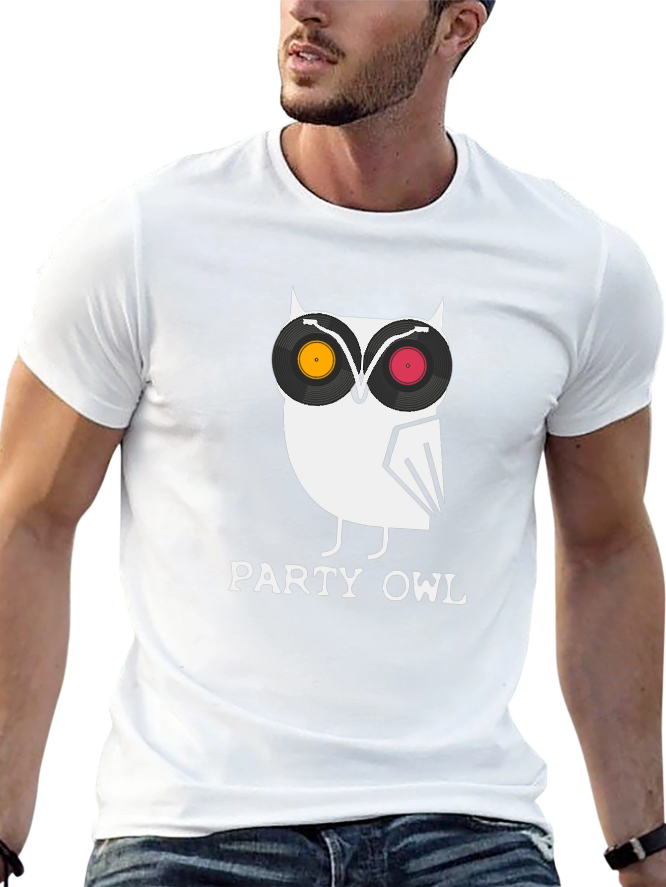 Party Owl Graphic Tee - Cool DJ Bird T-Shirt