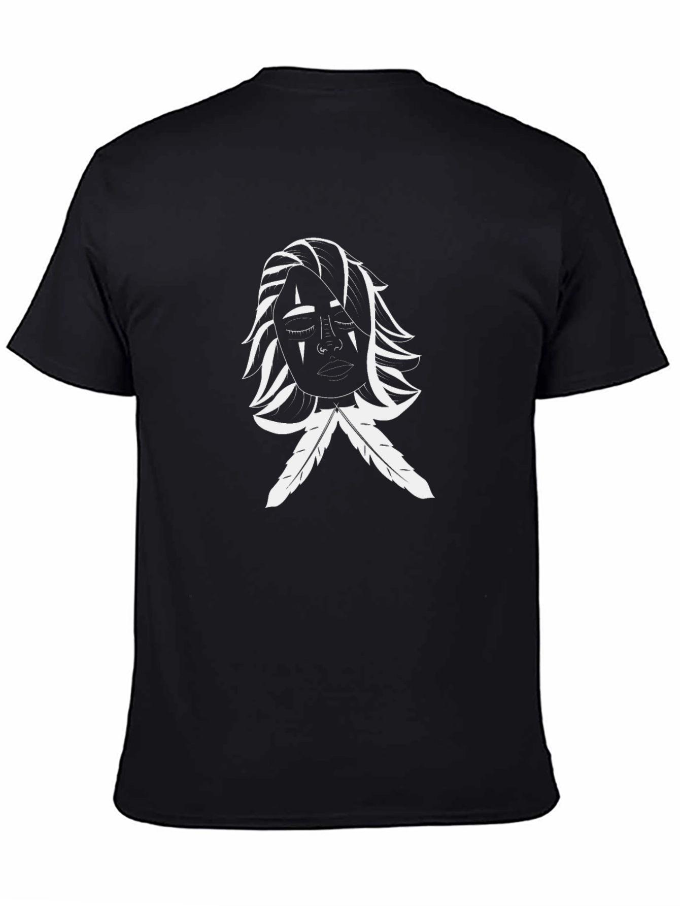 Tribal Face Graphic Black T-Shirt