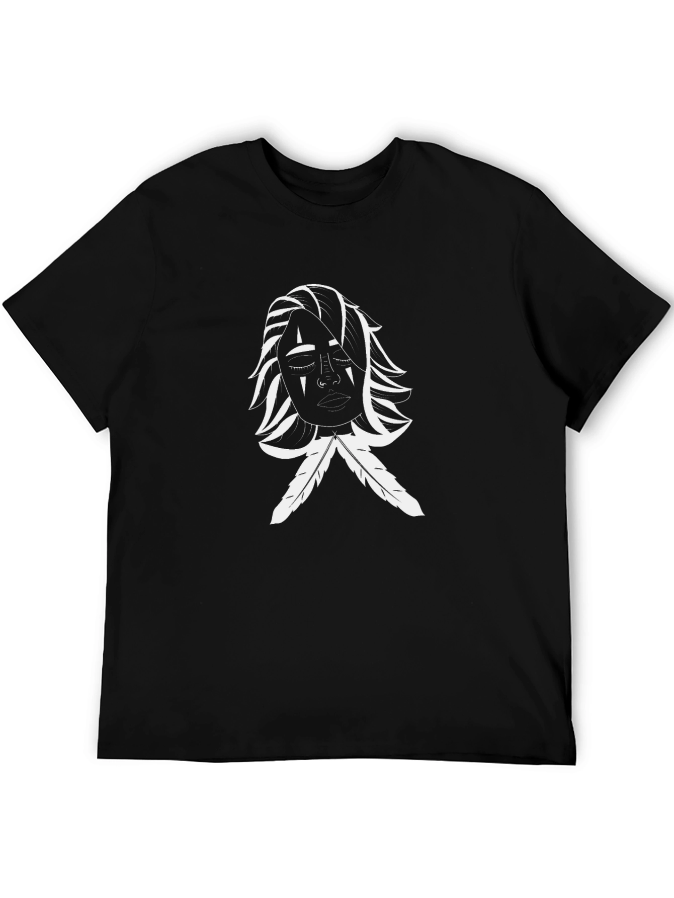 Tribal Face Graphic Black T-Shirt