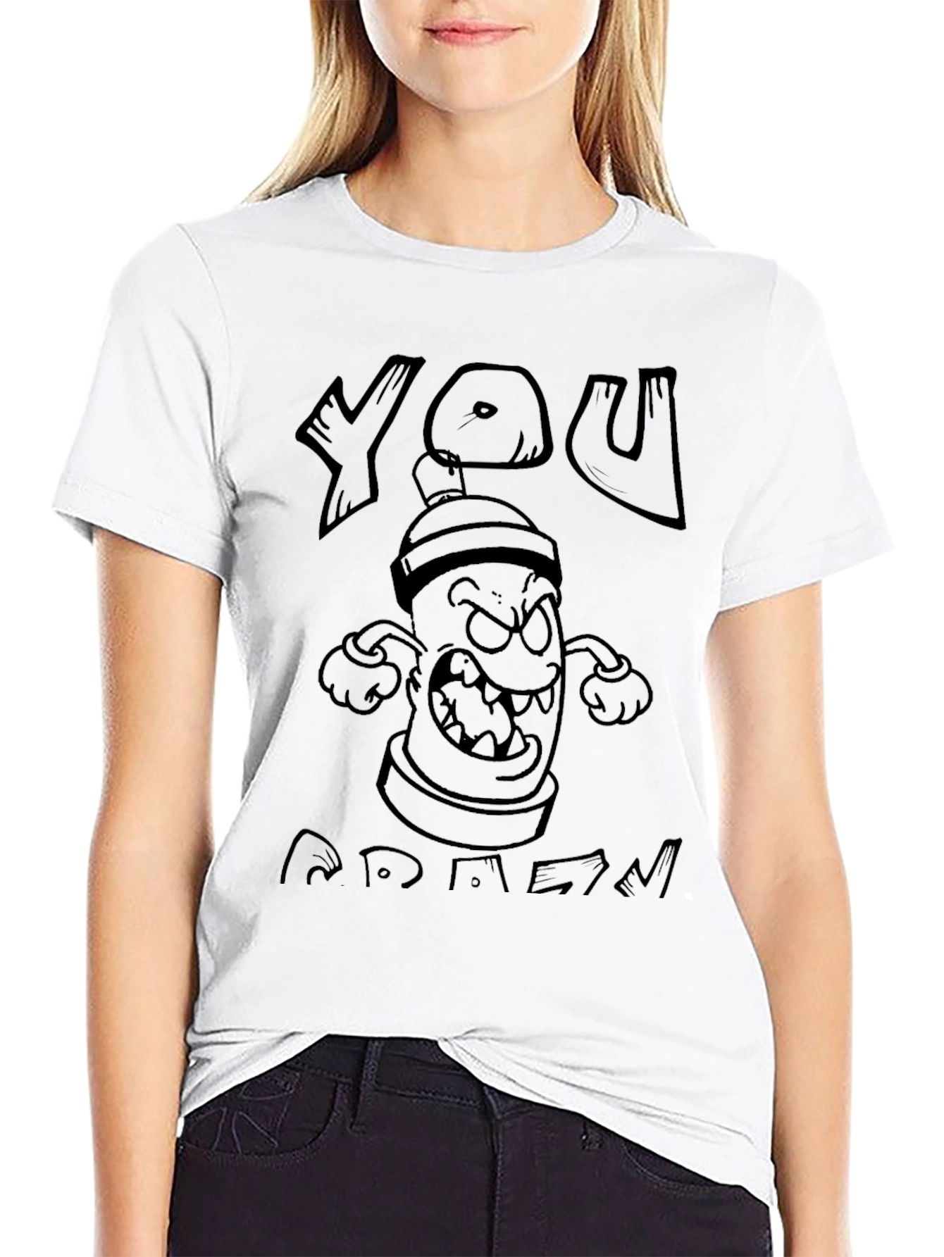 You Mad T-Shirt: Angry Graffiti Cartoon