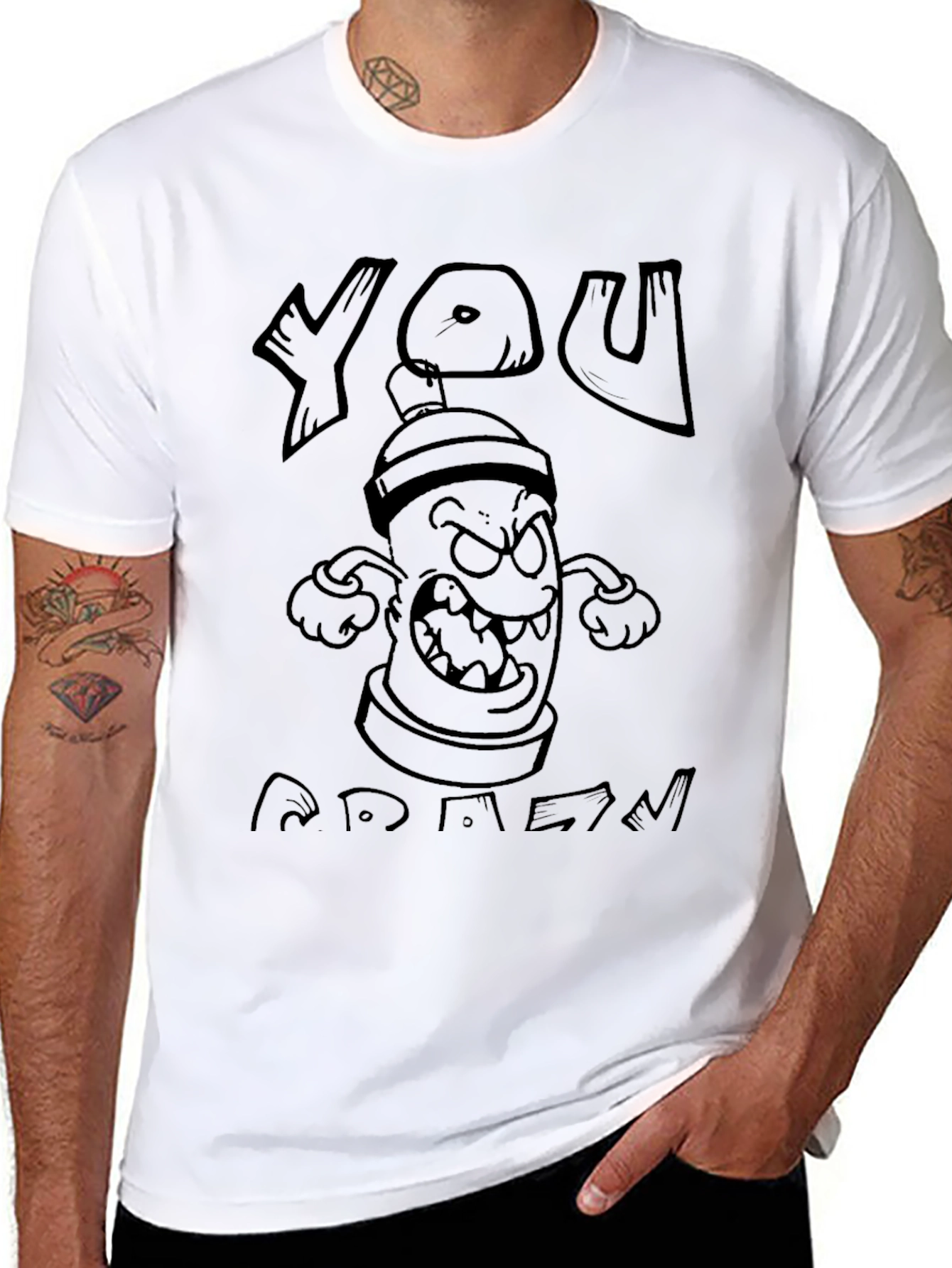 You Mad T-Shirt: Angry Graffiti Cartoon