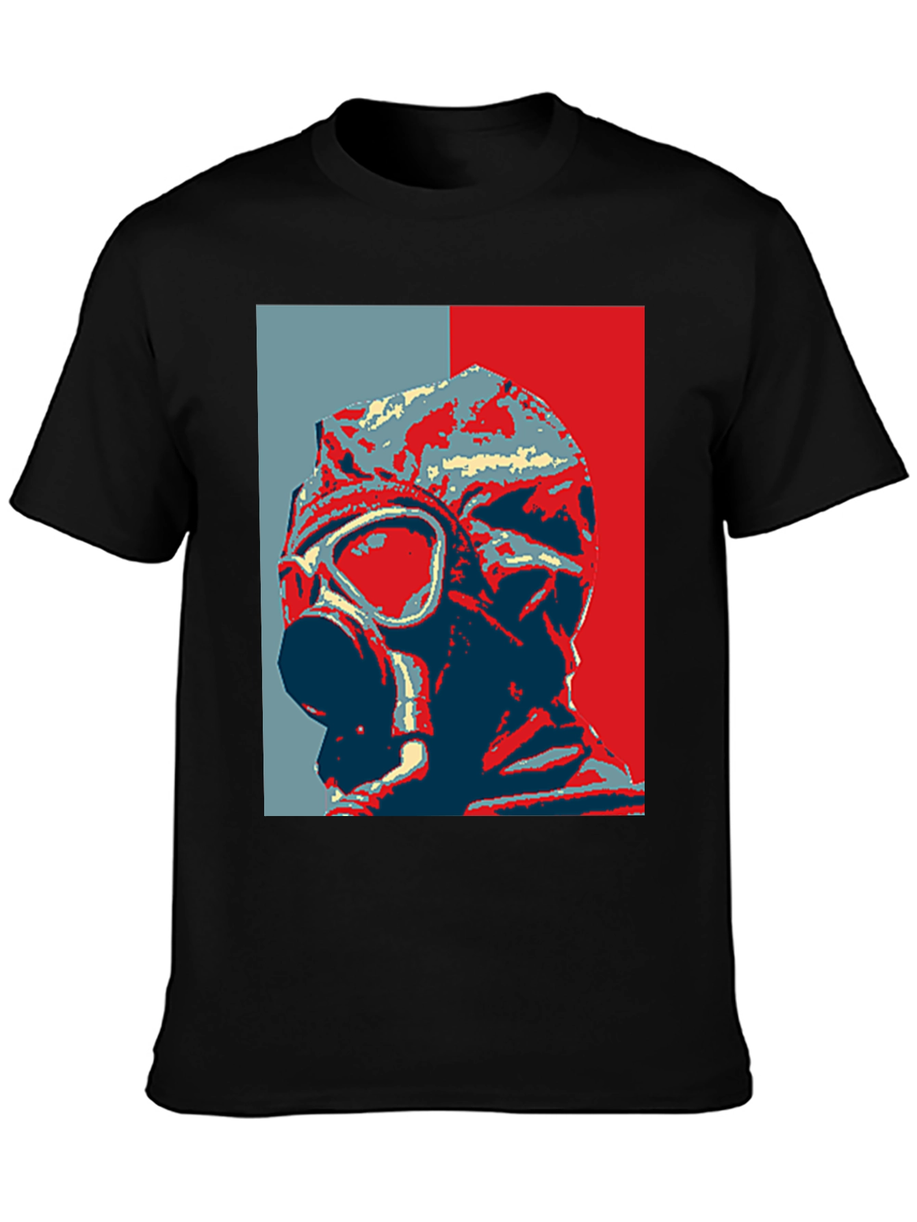 Gas Mask Graphic Print Black T-Shirt