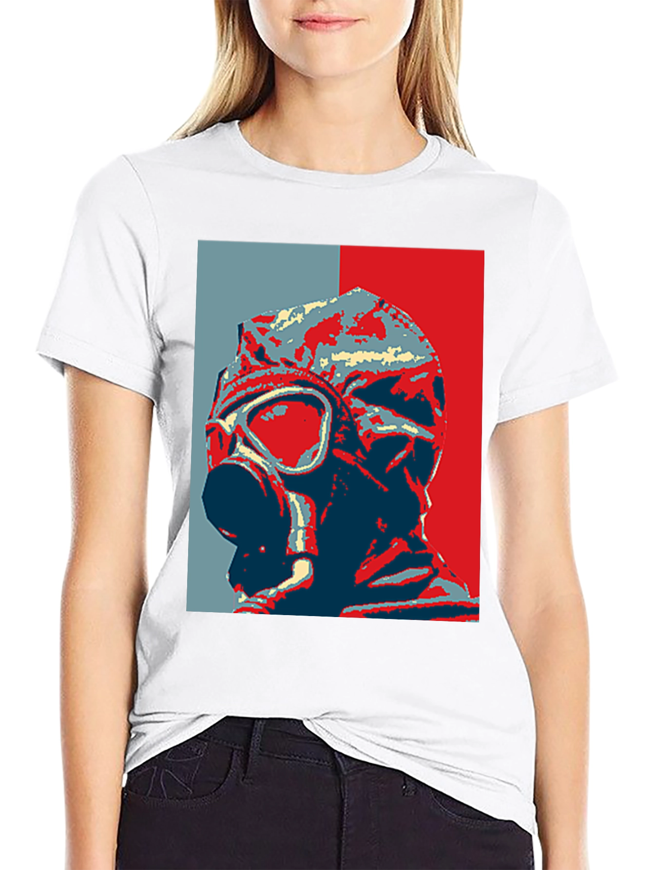Gas Mask Graphic Print Black T-Shirt