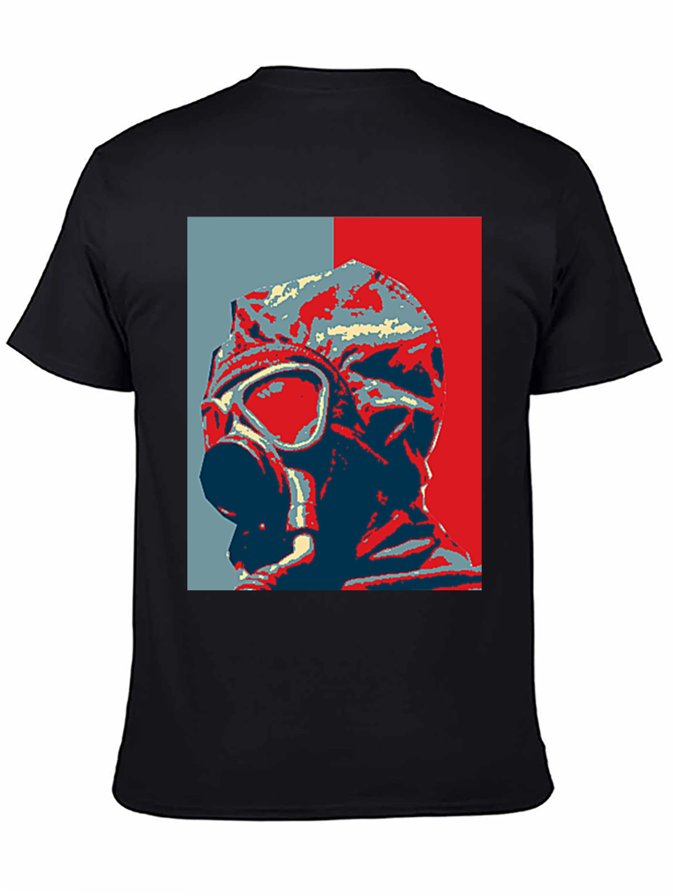 Gas Mask Graphic Print Black T-Shirt