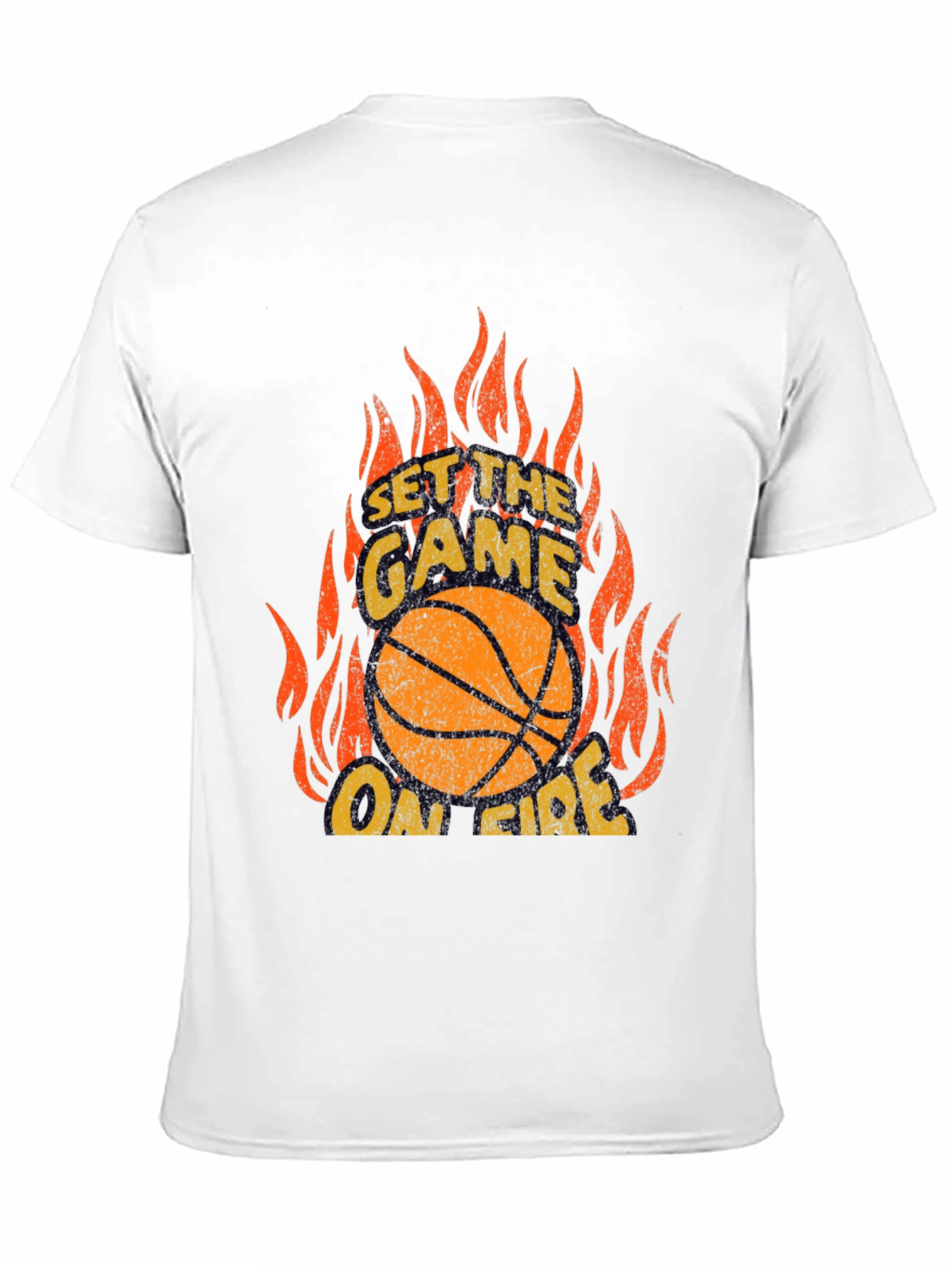 Set the Game On Fire Basketball Graphic Tee