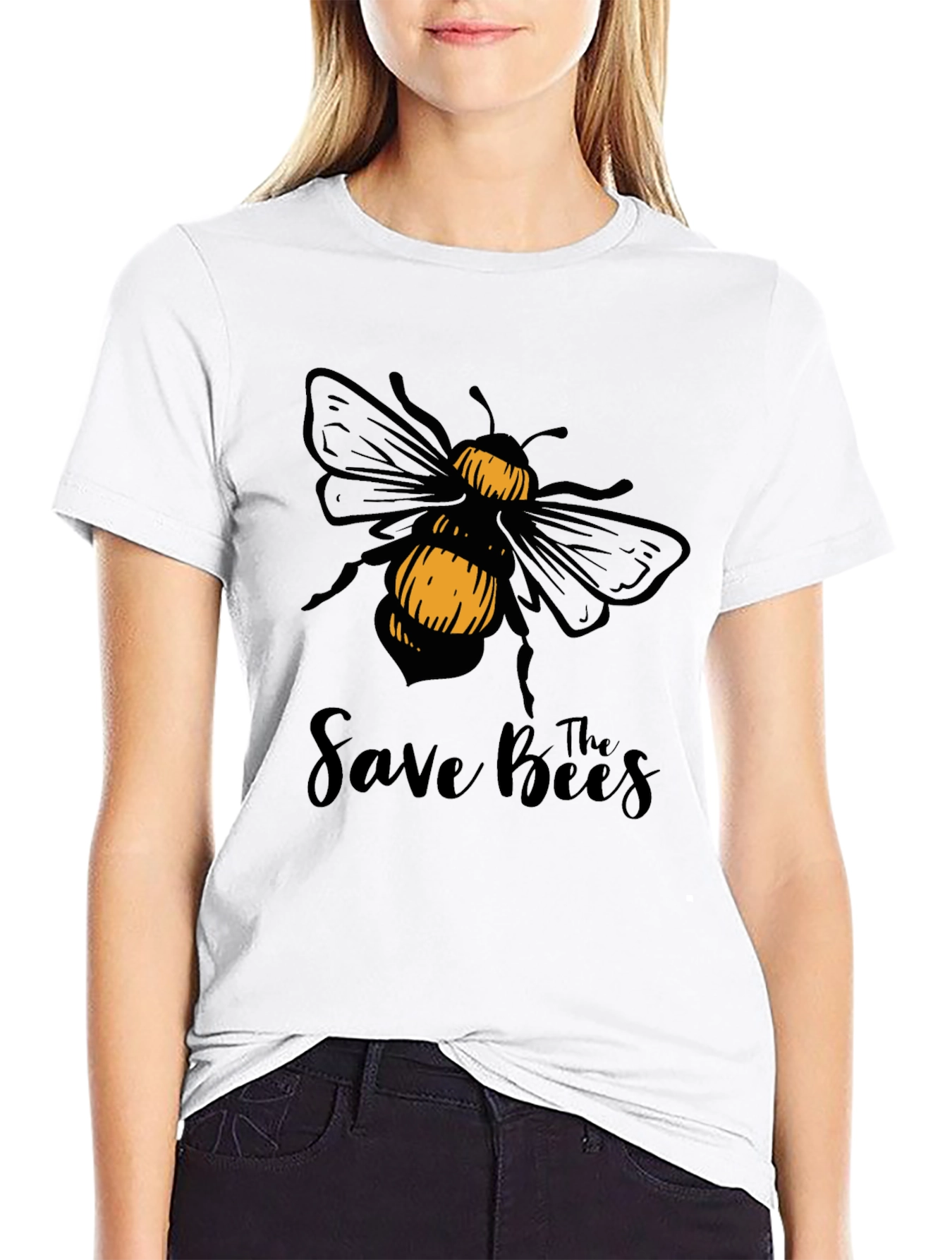 Save The Bees T-Shirt - Black Cotton Graphic Tee