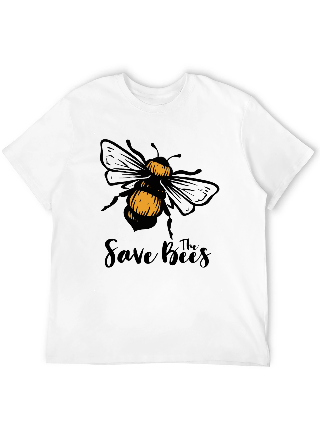 Save The Bees T-Shirt - Black Cotton Graphic Tee