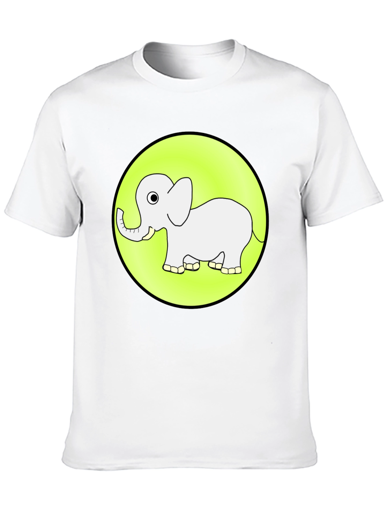 Cute Elephant Graphic Tee - Black Cotton T-Shirt