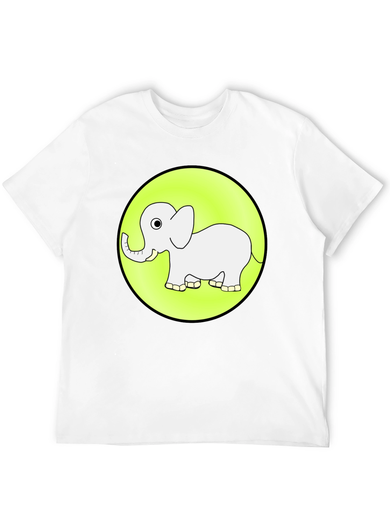 Cute Elephant Graphic Tee - Black Cotton T-Shirt