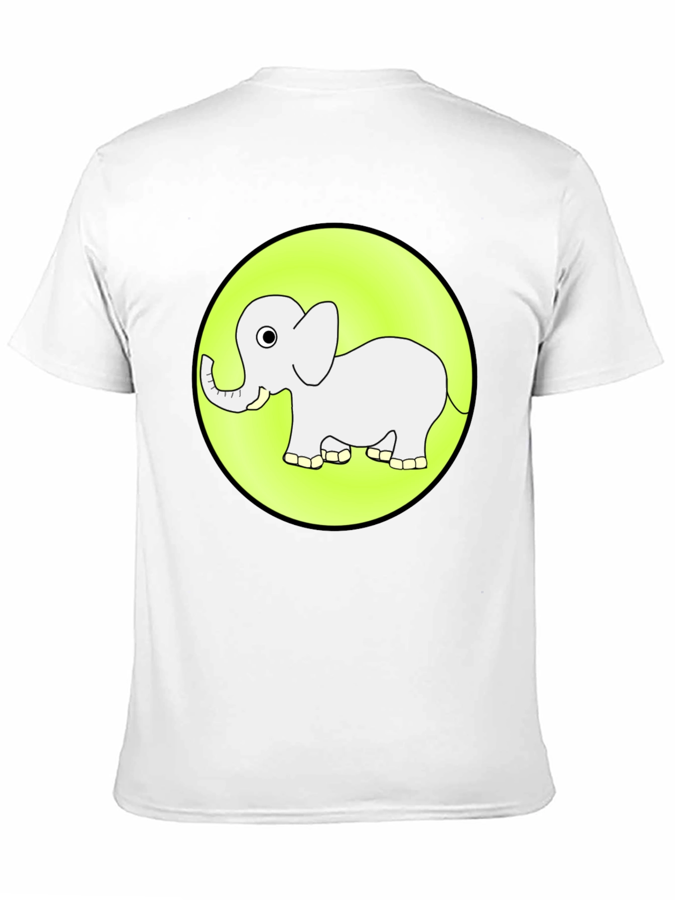 Cute Elephant Graphic Tee - Black Cotton T-Shirt