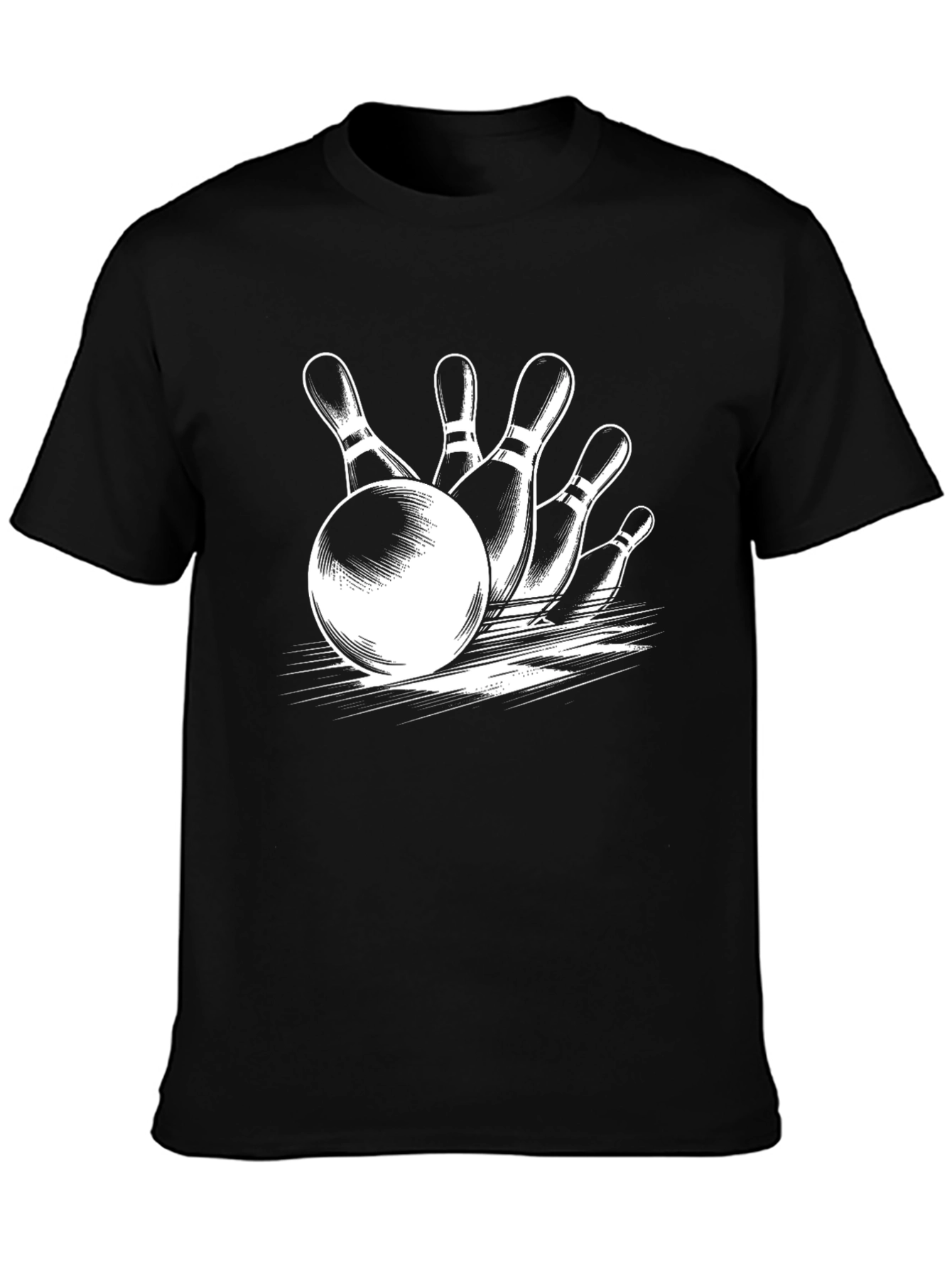 Bowling Strike T-Shirt - Black