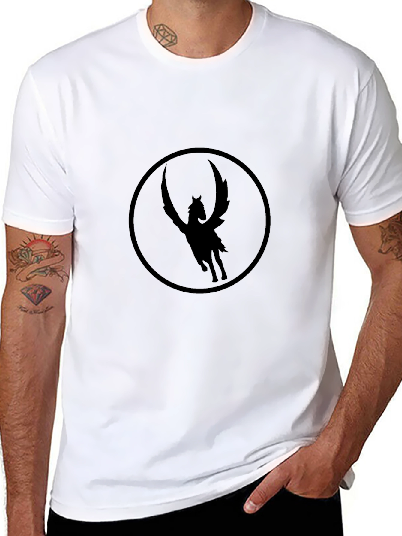 Black Pegasus Graphic Tee - Stylish & Comfortable