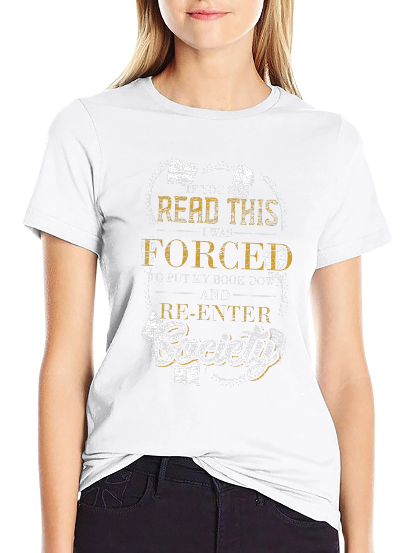 Book Lover T-Shirt: Forced to Re-Enter Society