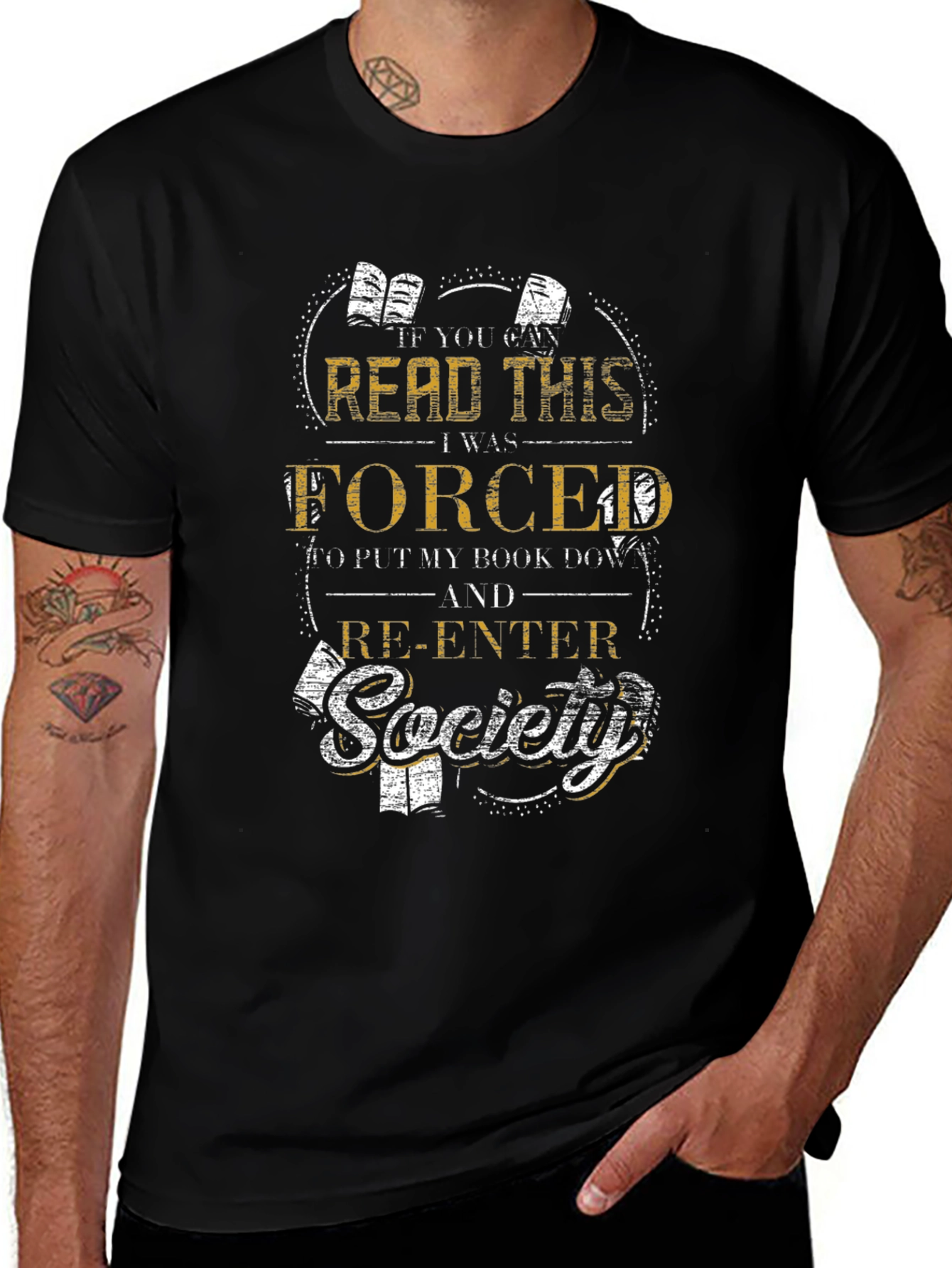 Book Lover T-Shirt: Forced to Re-Enter Society