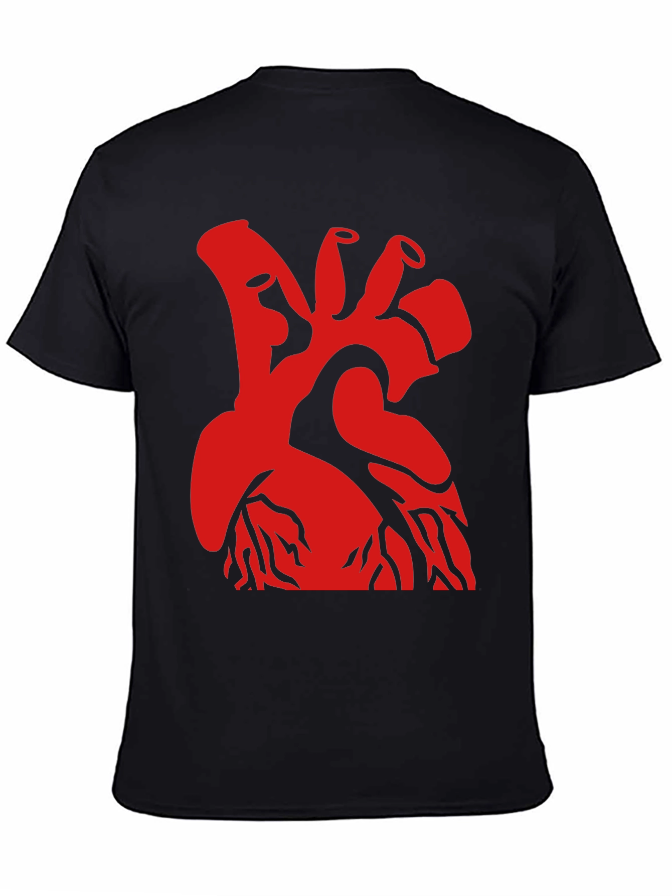 Red Heart Graphic Black T-Shirt