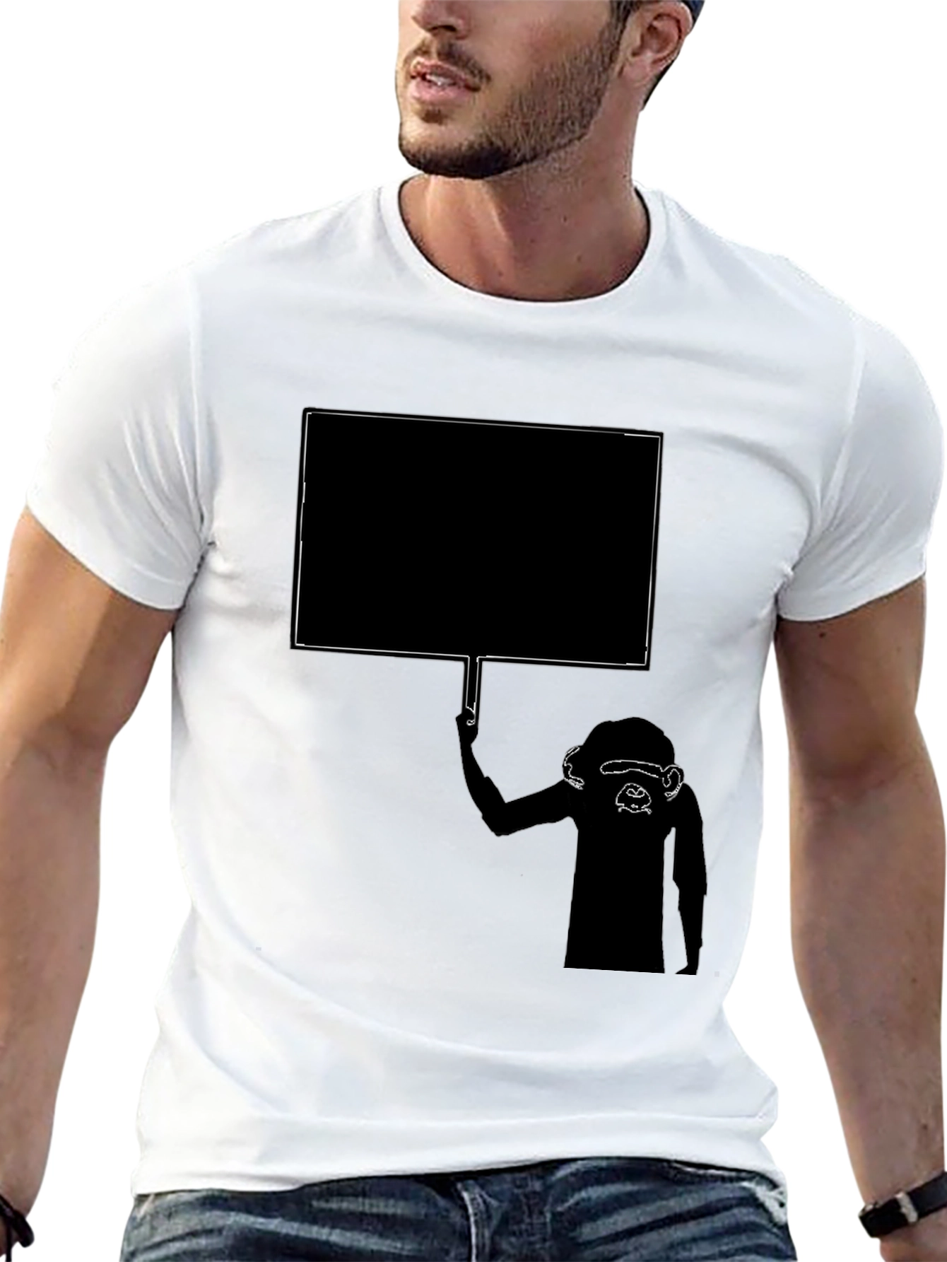 Statement T-Shirt: Monkey with Sign