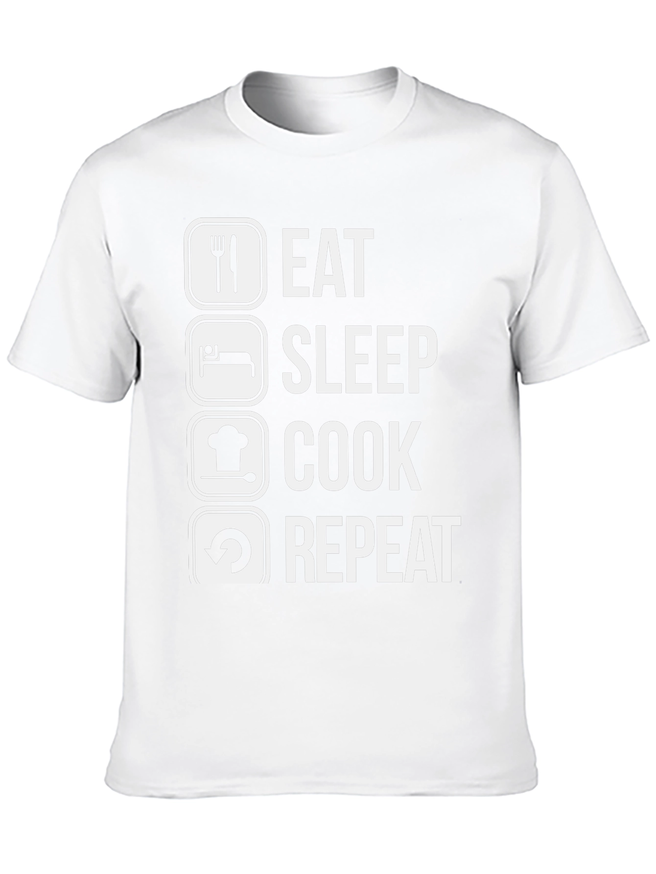 Eat Sleep Cook Repeat Graphic Tee - Black