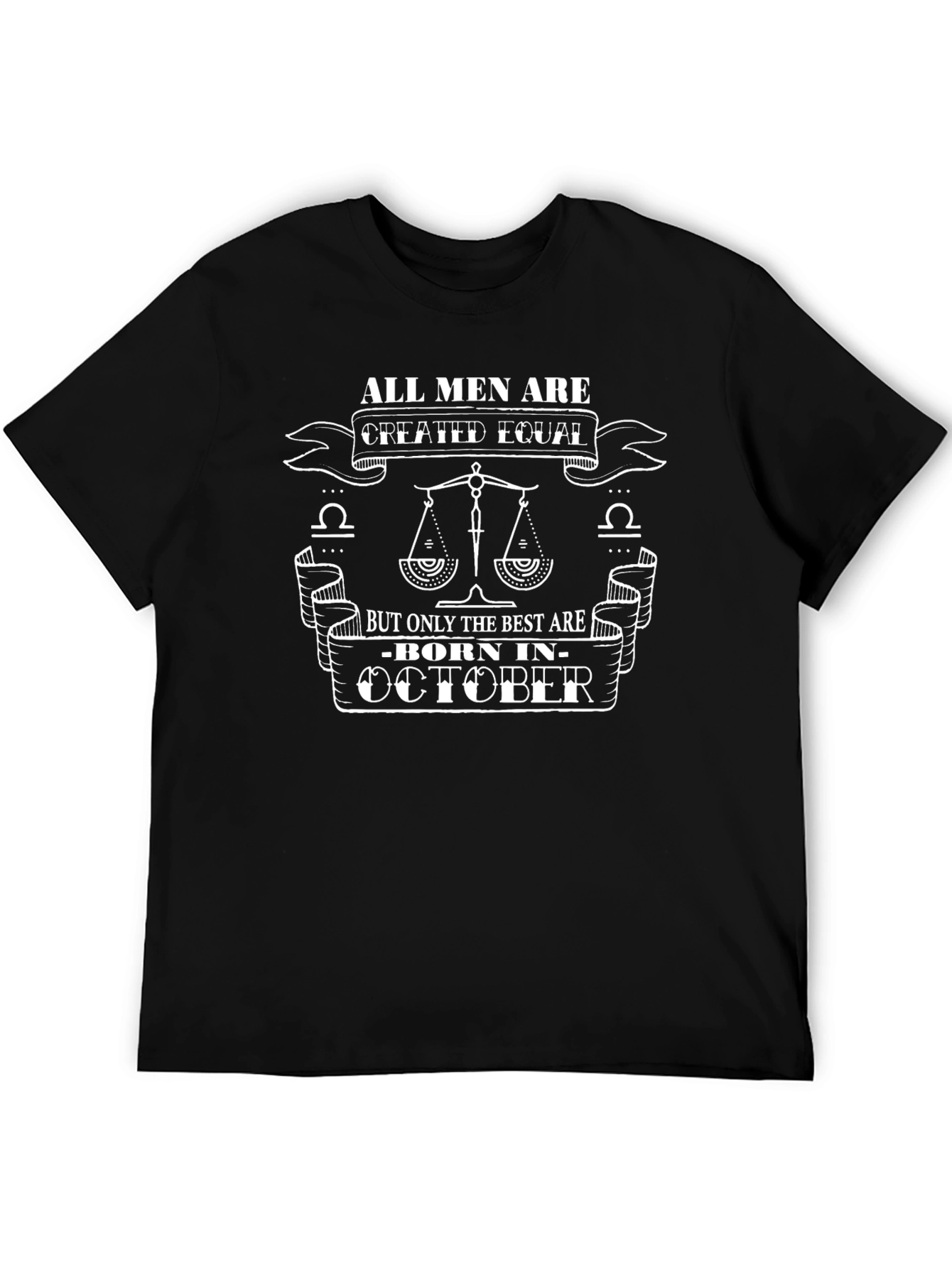October Born Mens Graphic T-Shirt Libra Zodiac