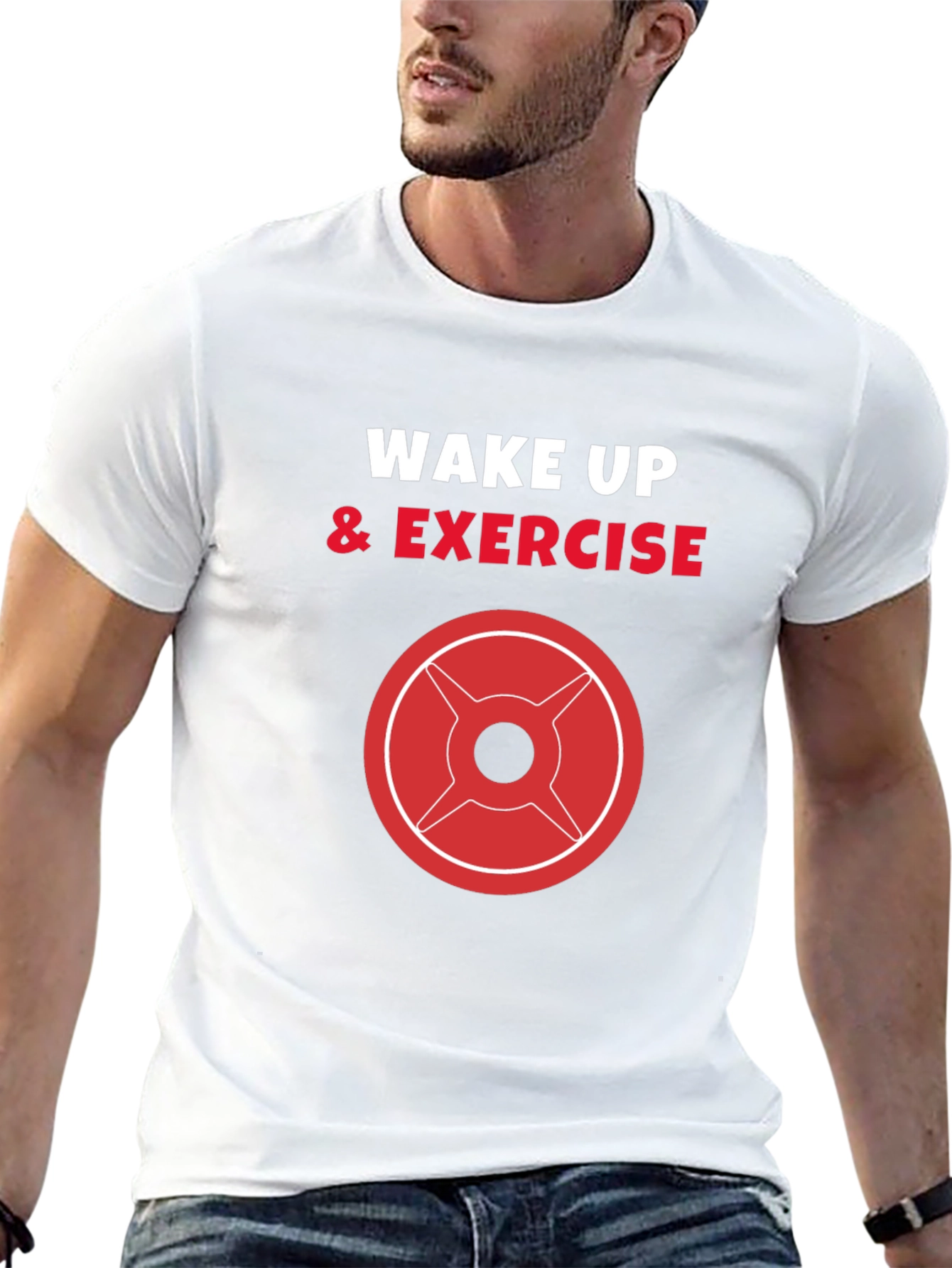 Wake Up & Exercise Black Graphic Tee