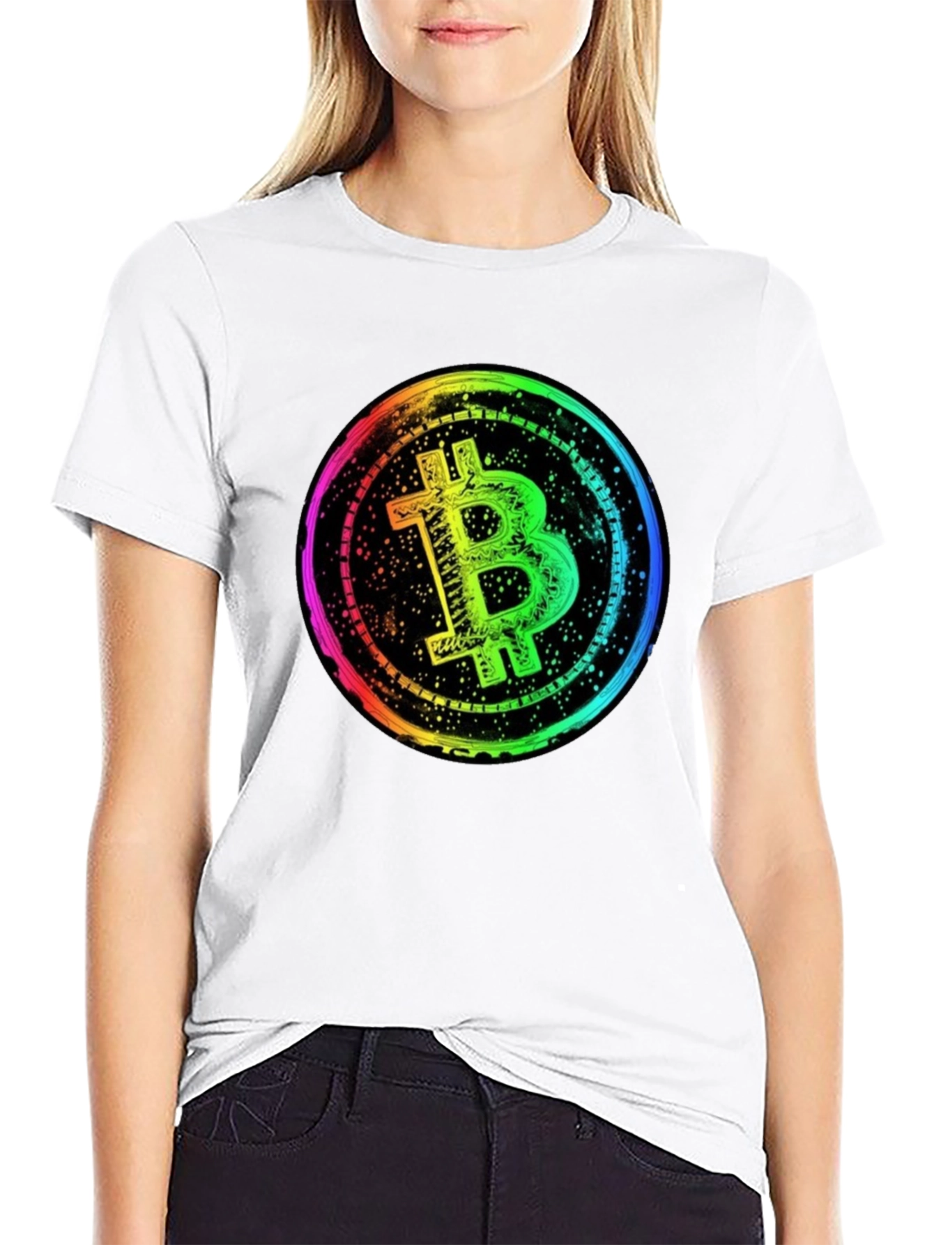 Bitcoin Rainbow Graphic Tee - Crypto Fashion