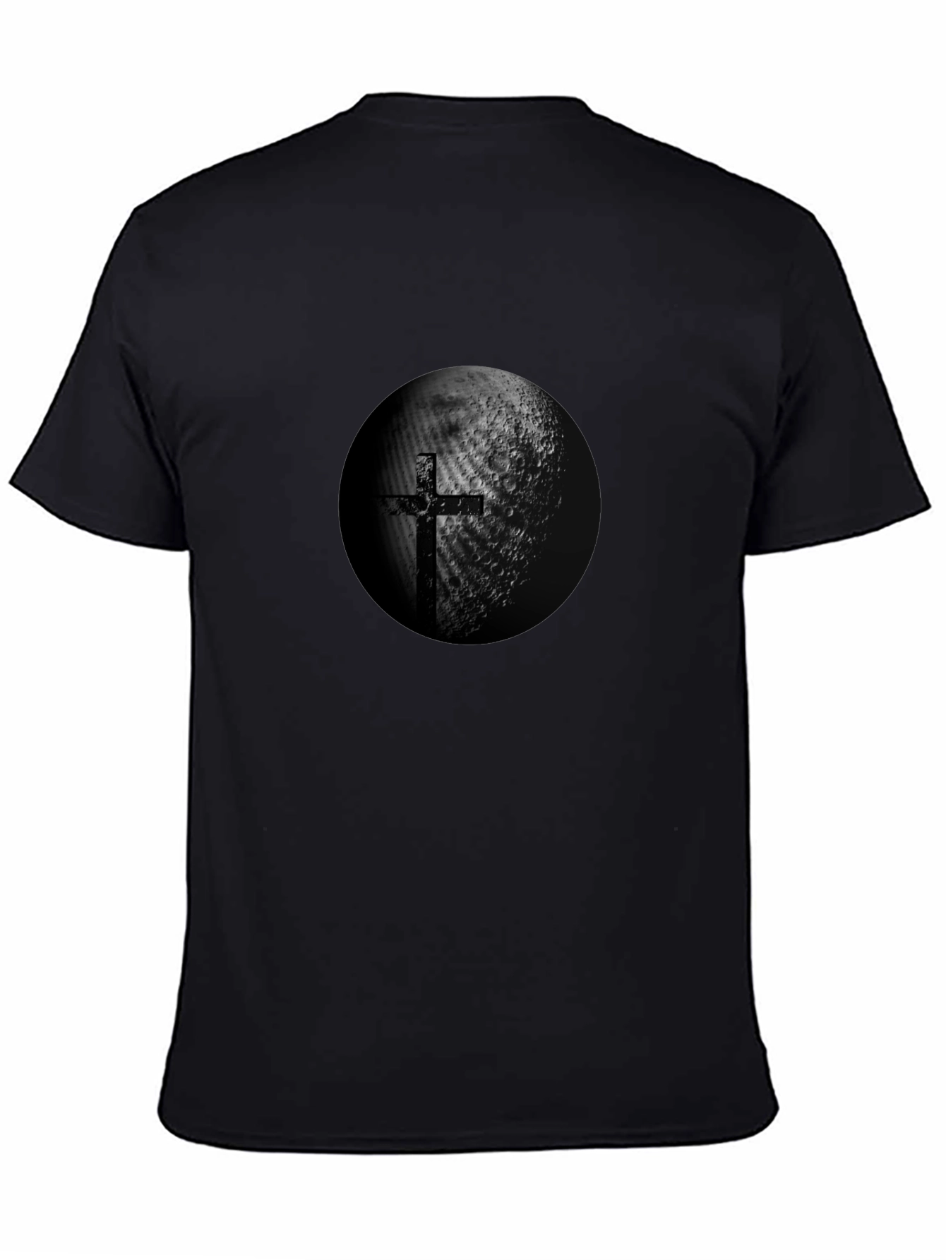 Cross & Moon Graphic Black T-Shirt