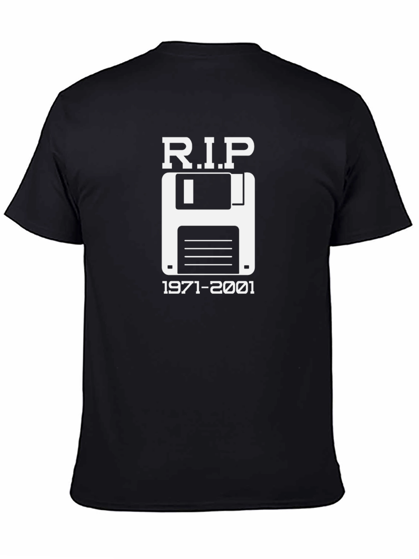 Retro Floppy Disk RIP T-Shirt - Black