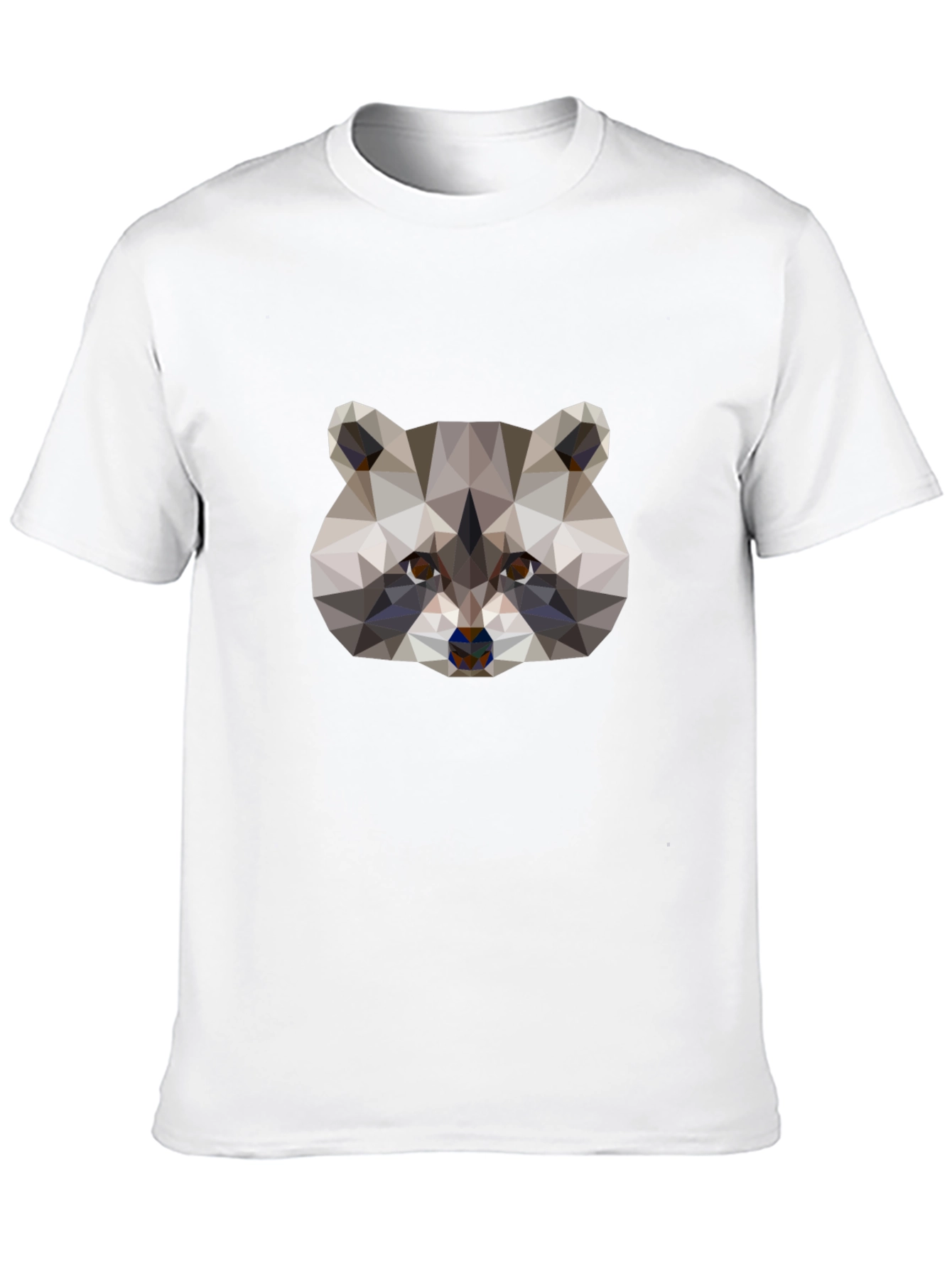 Geometric Raccoon Graphic Tee - Black