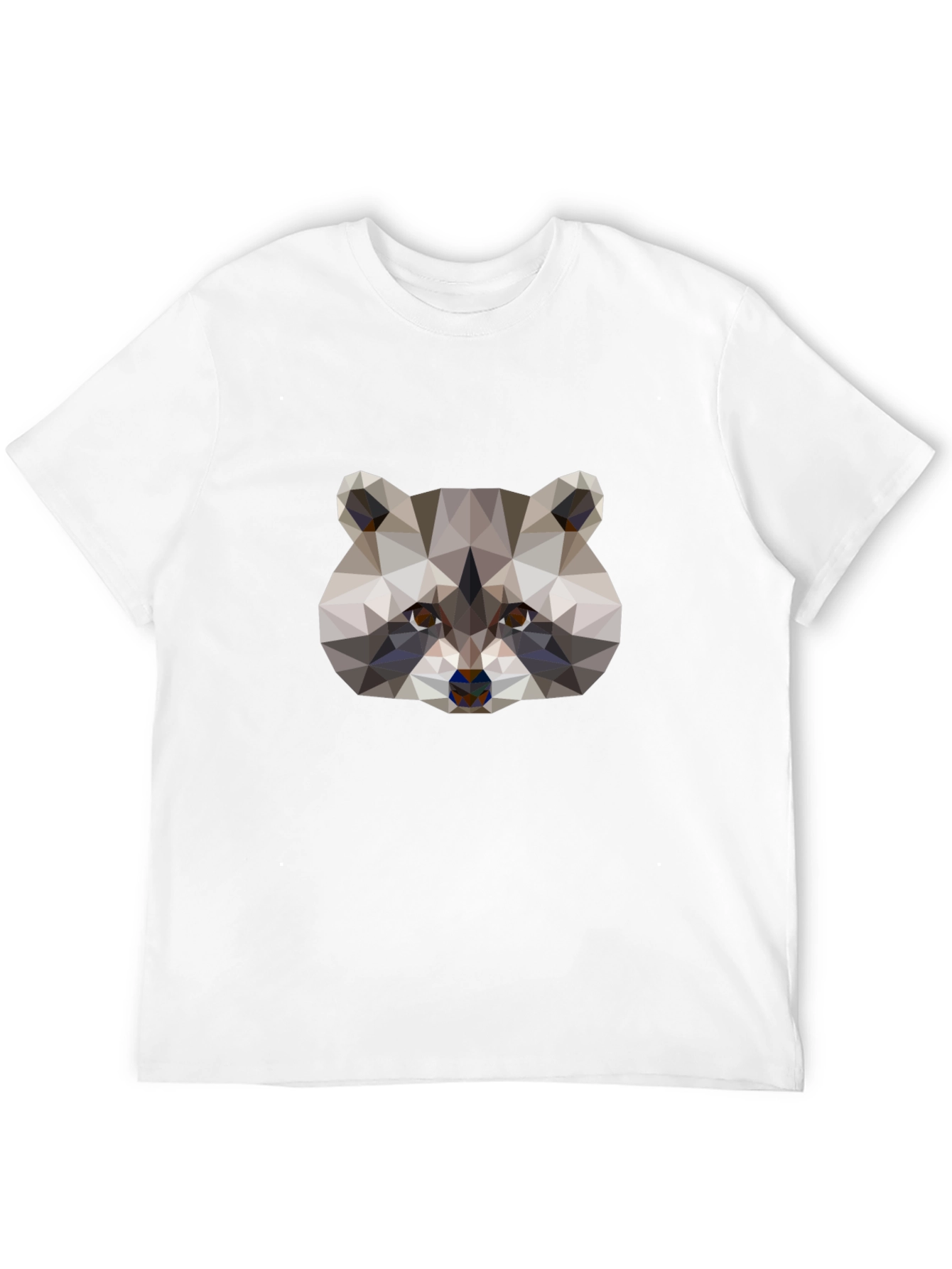 Geometric Raccoon Graphic Tee - Black