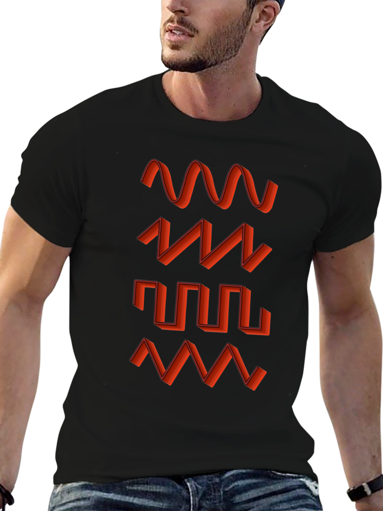 Sound Wave Graphic Tee - Modern Abstract Design T-Shirt