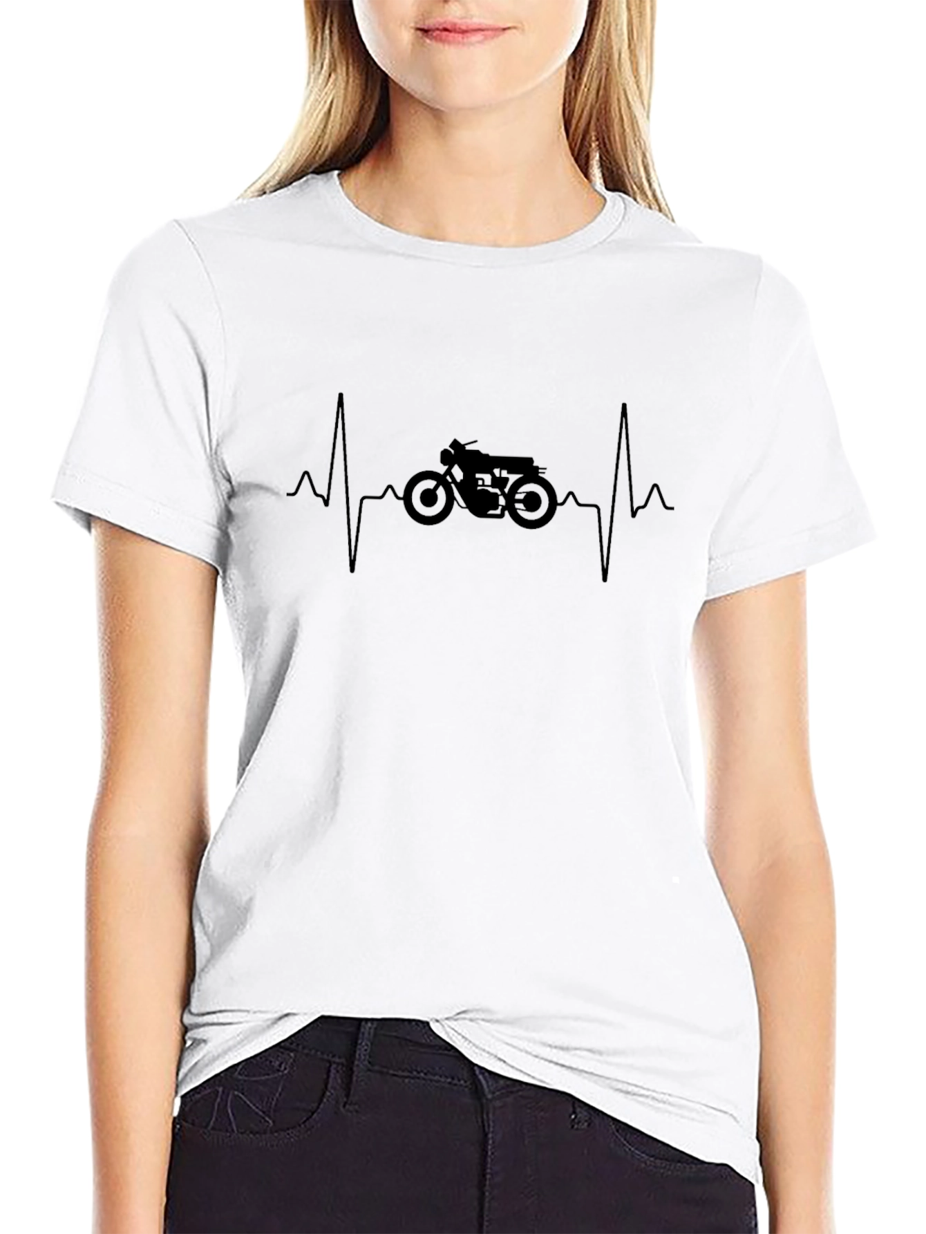 Motorcycle Heartbeat Graphic Tee - Riders Passion T-Shirt