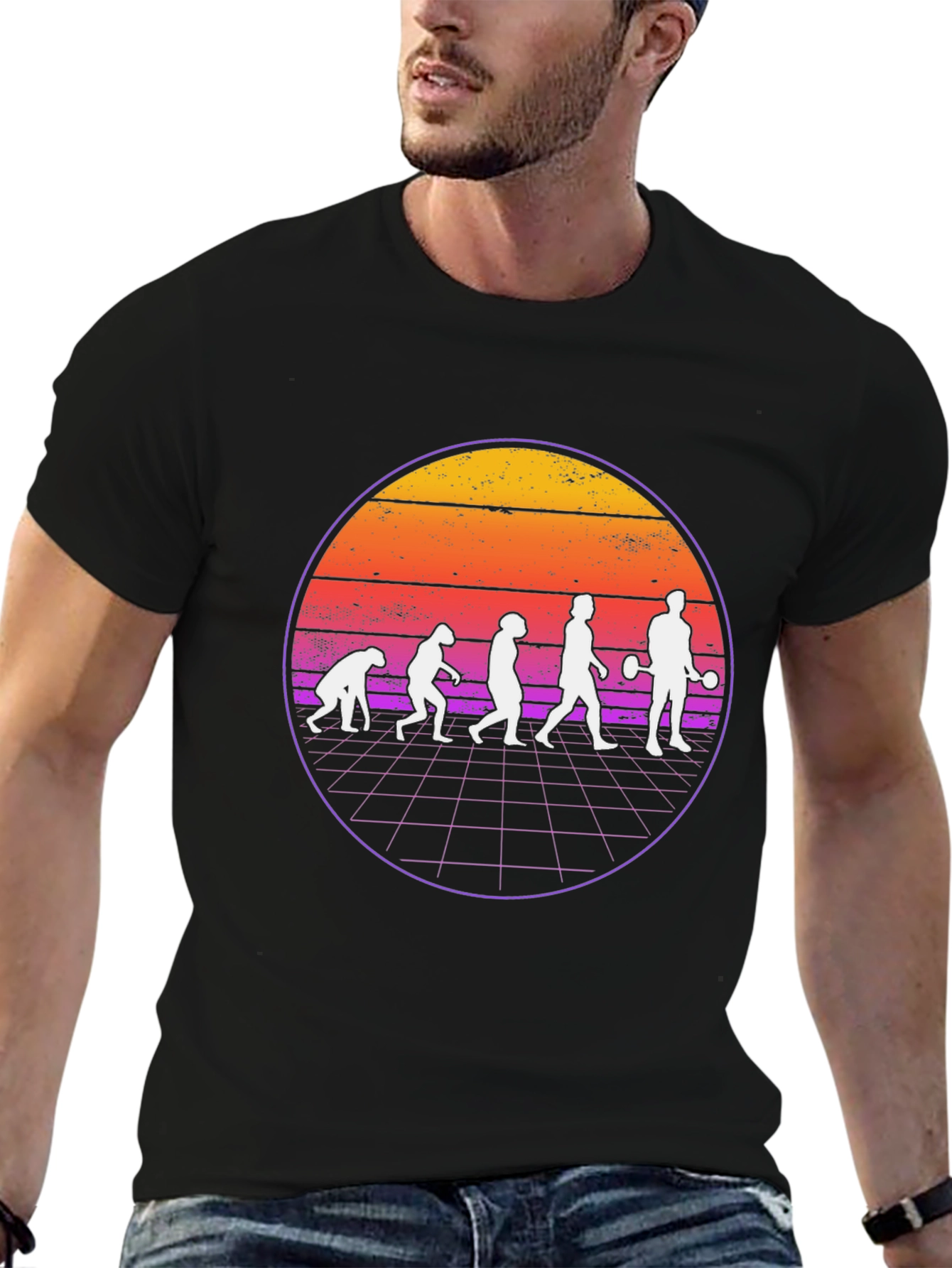 Evolution of Fitness Black Graphic T-Shirt