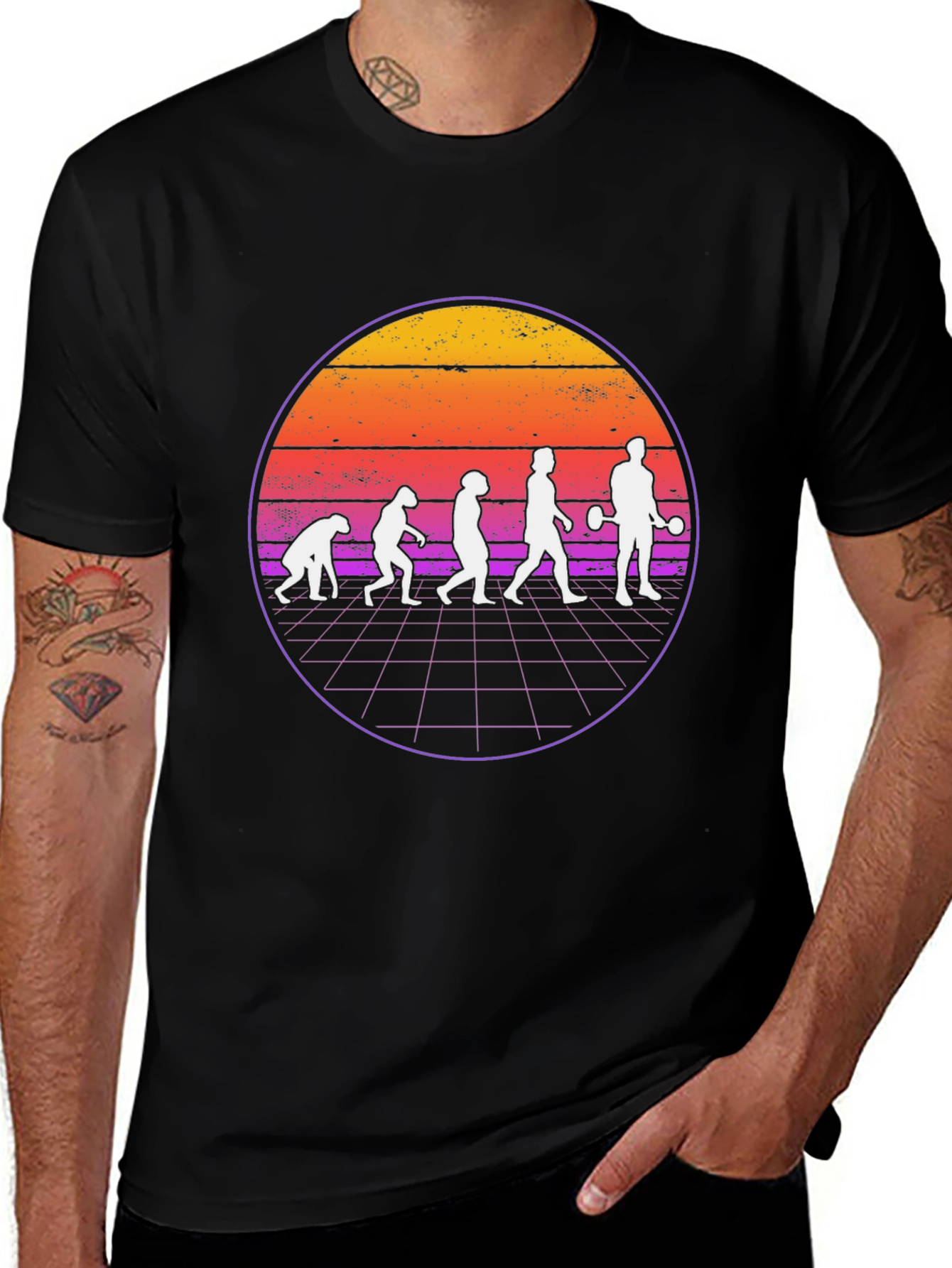 Evolution of Fitness Black Graphic T-Shirt