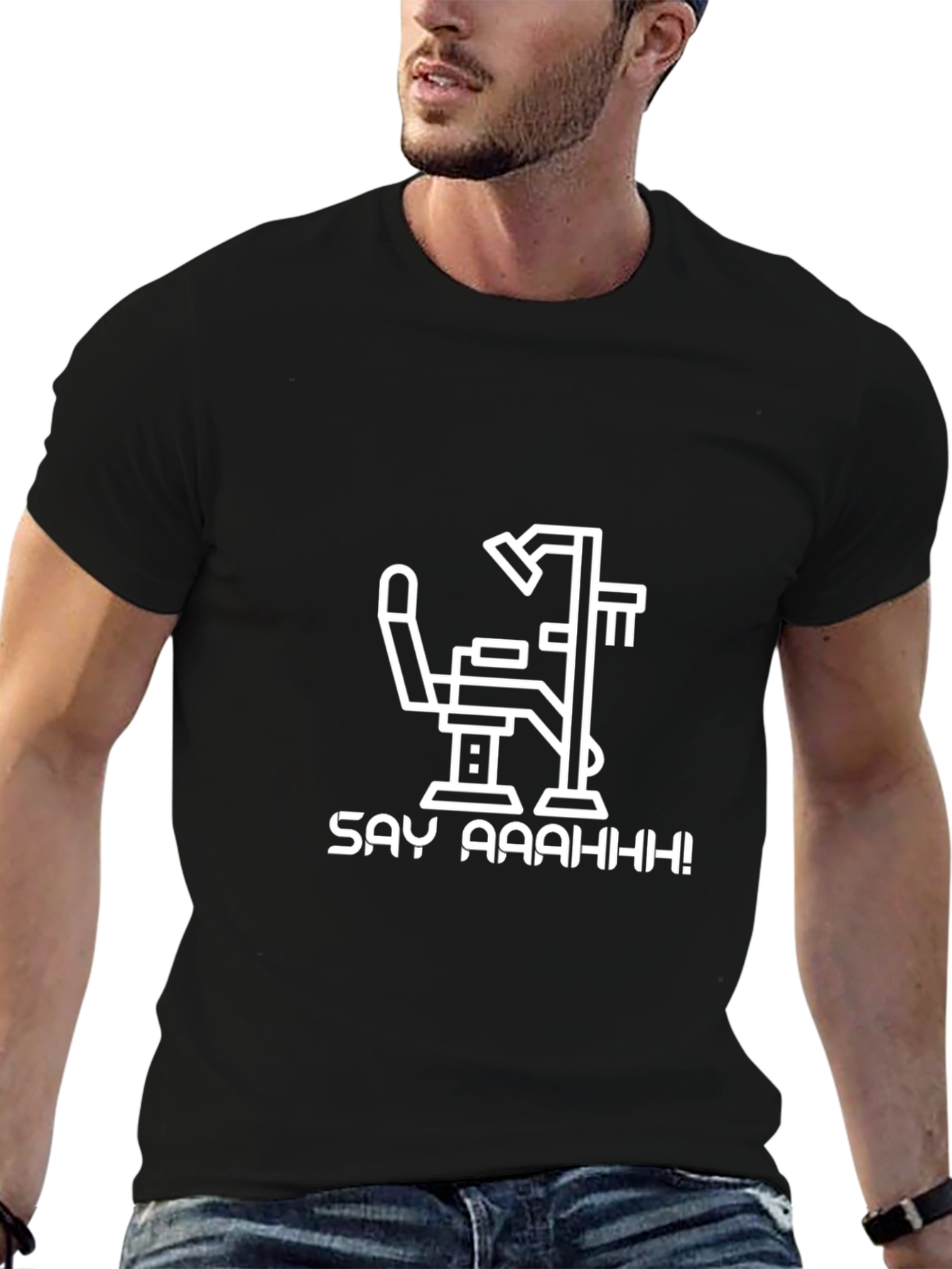 Say Aaaahh! Dentist Chair Graphic Tee - Black