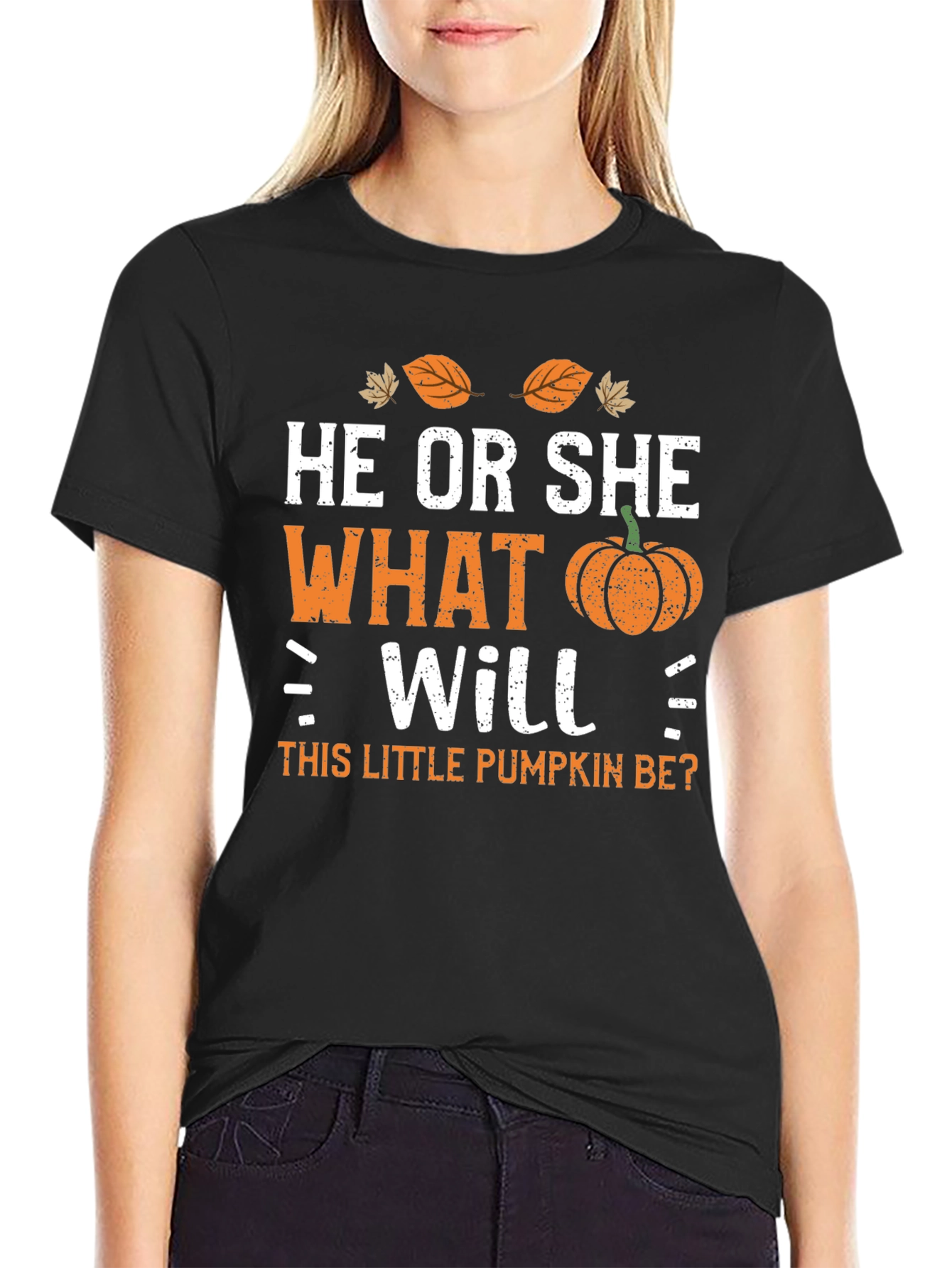 He or She Pumpkin Gender Reveal T-Shirt