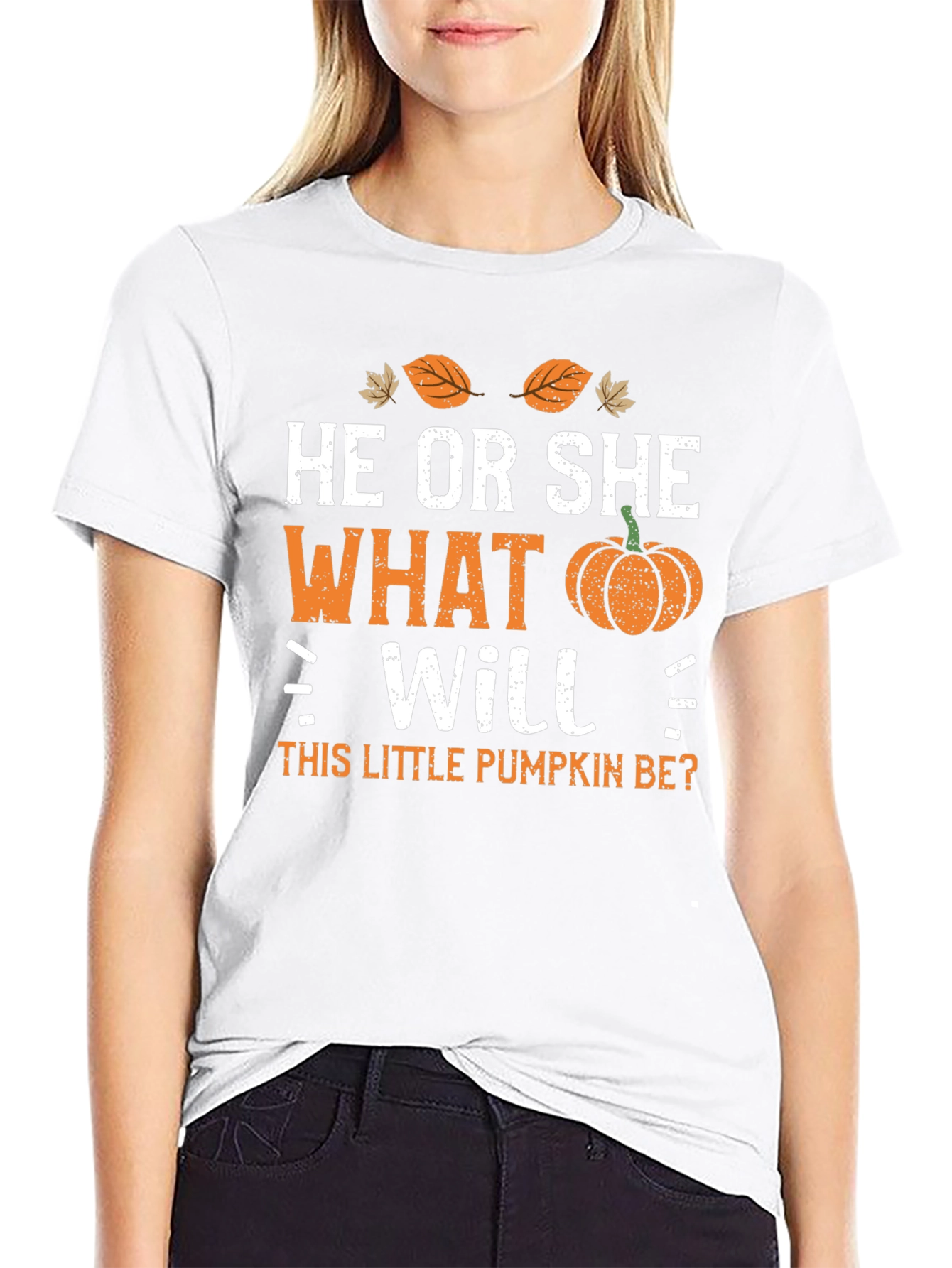 He or She Pumpkin Gender Reveal T-Shirt