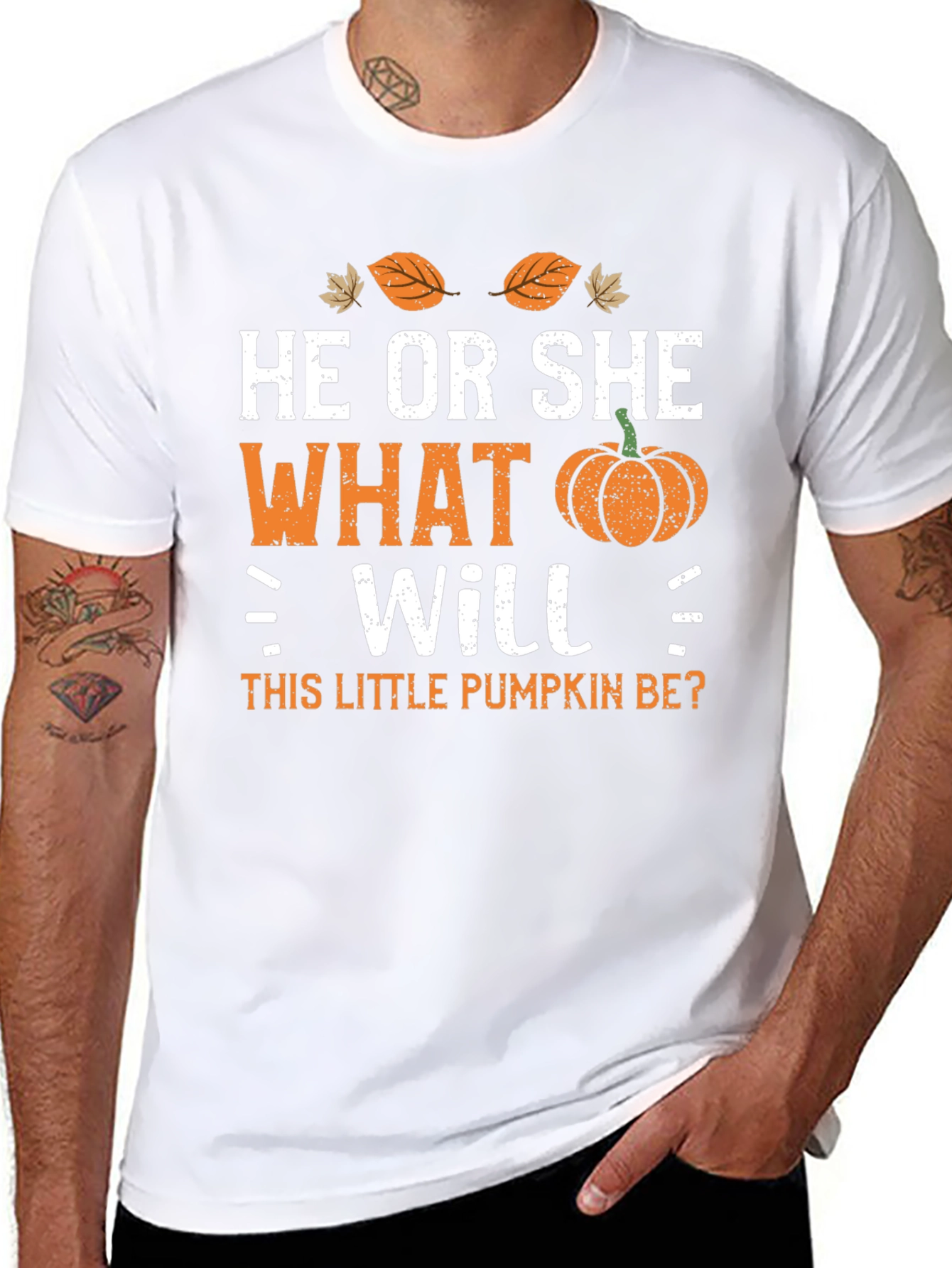 He or She Pumpkin Gender Reveal T-Shirt