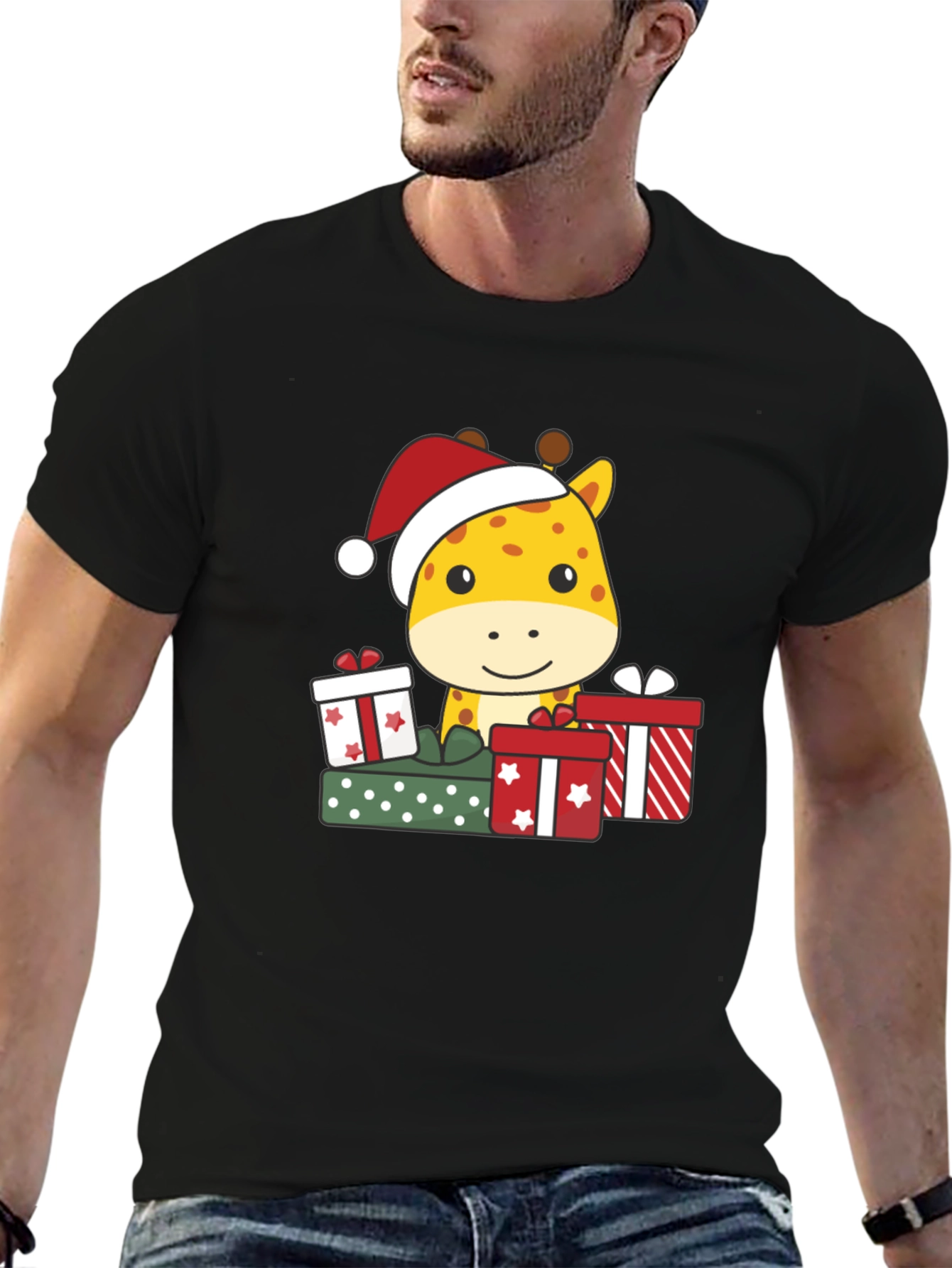 Festive Giraffe Christmas T-Shirt